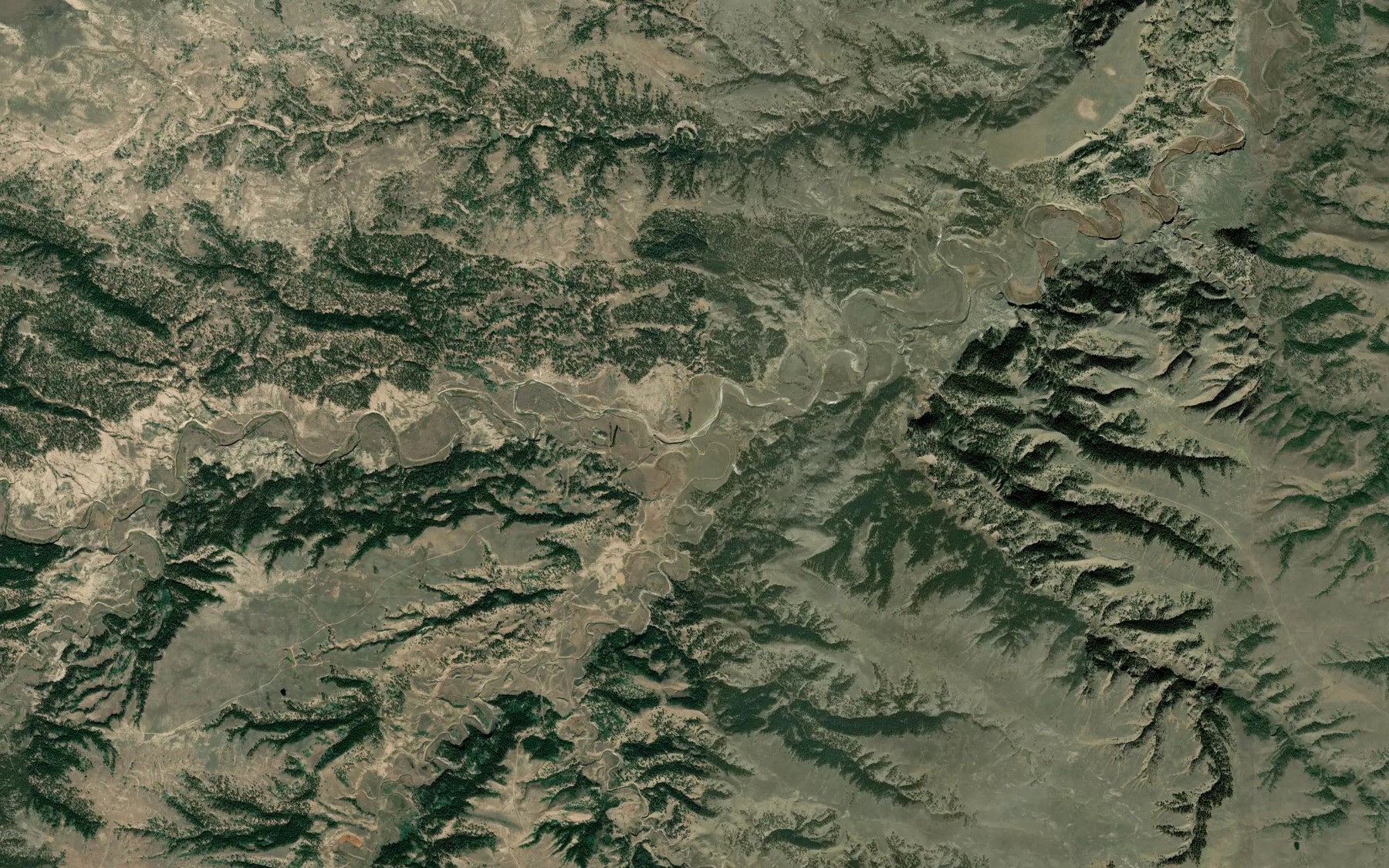 Satellite map of the Dry Armells Creek