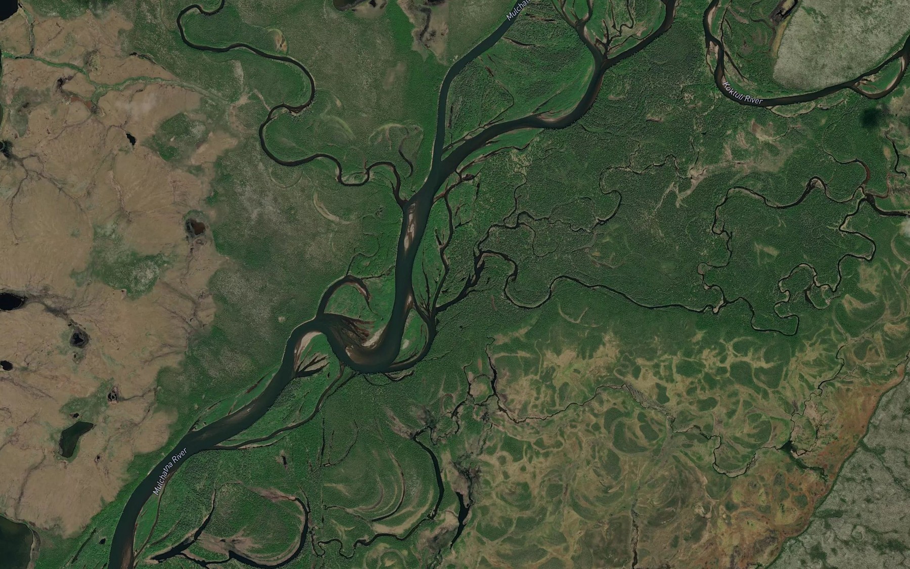Satellite map of the Pike Creek