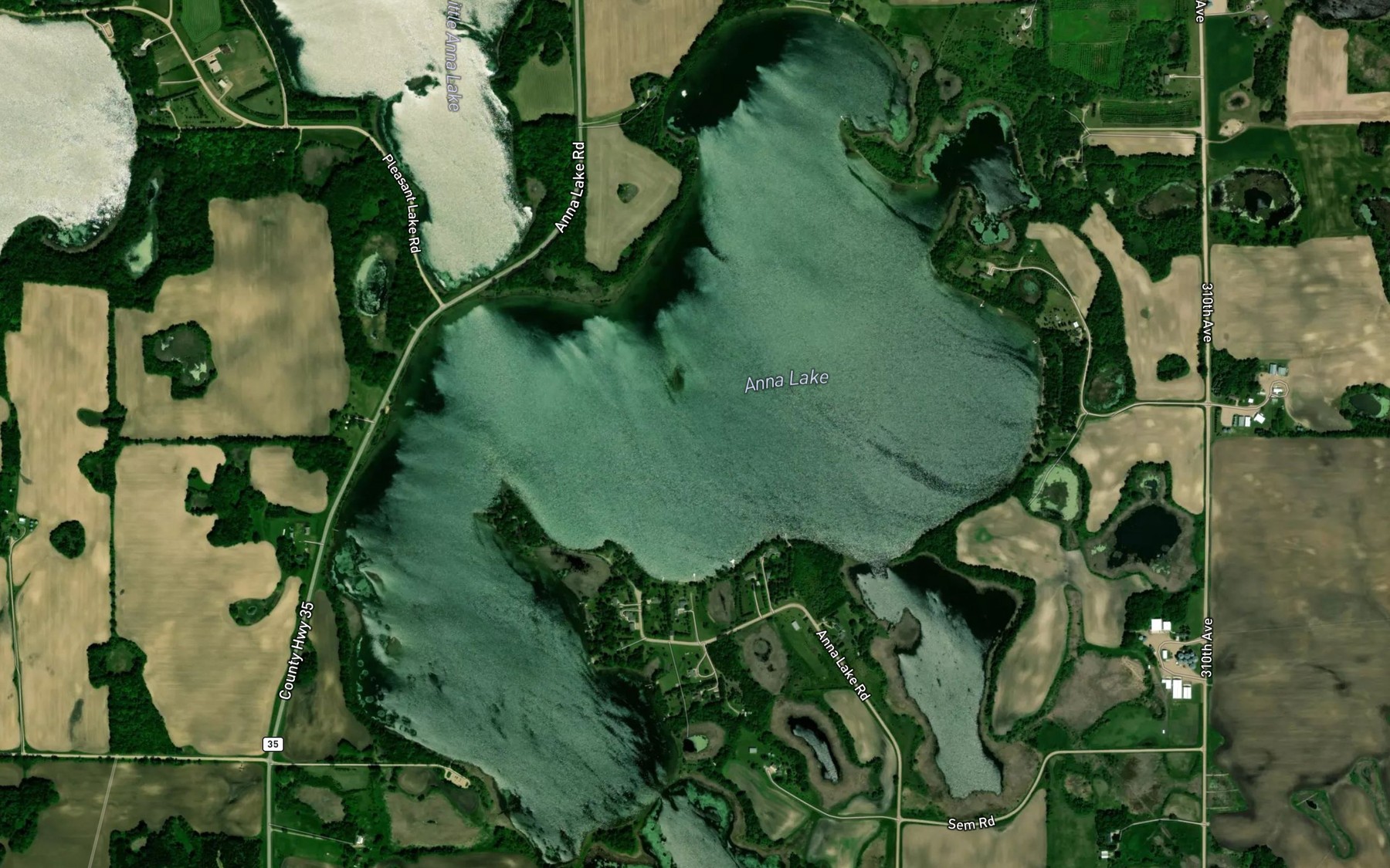 Satellite map of the Anna Lake