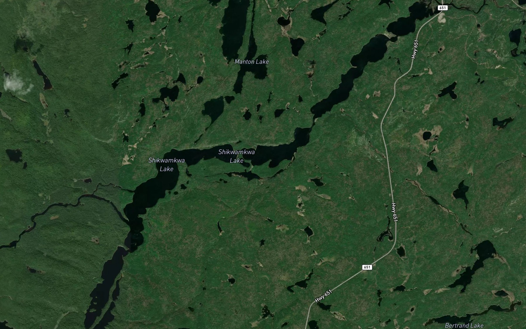 Satellite map of the Shikwamkwa Lake