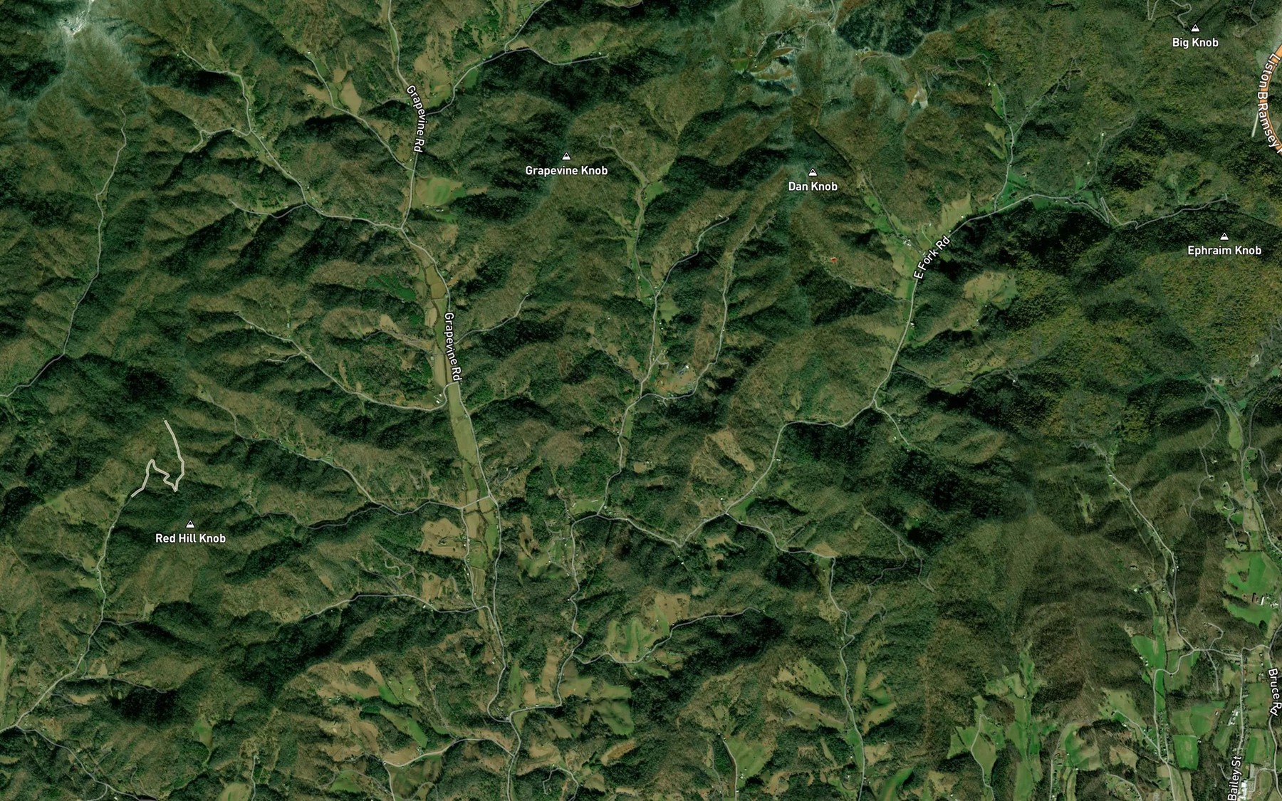 Satellite map of the Gosnell Branch