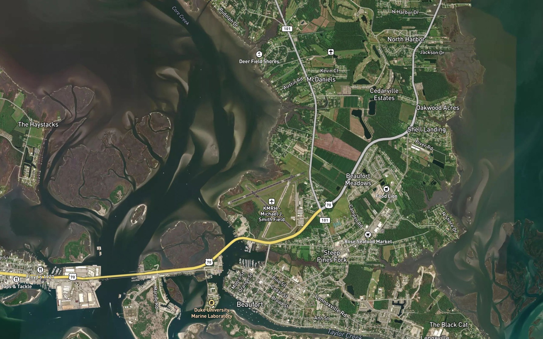 Satellite map of the Gable Creek