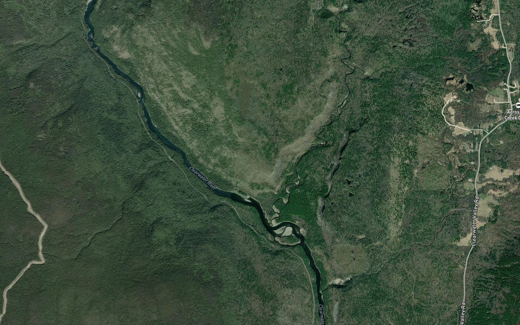 Satellite map of the Hemp Creek