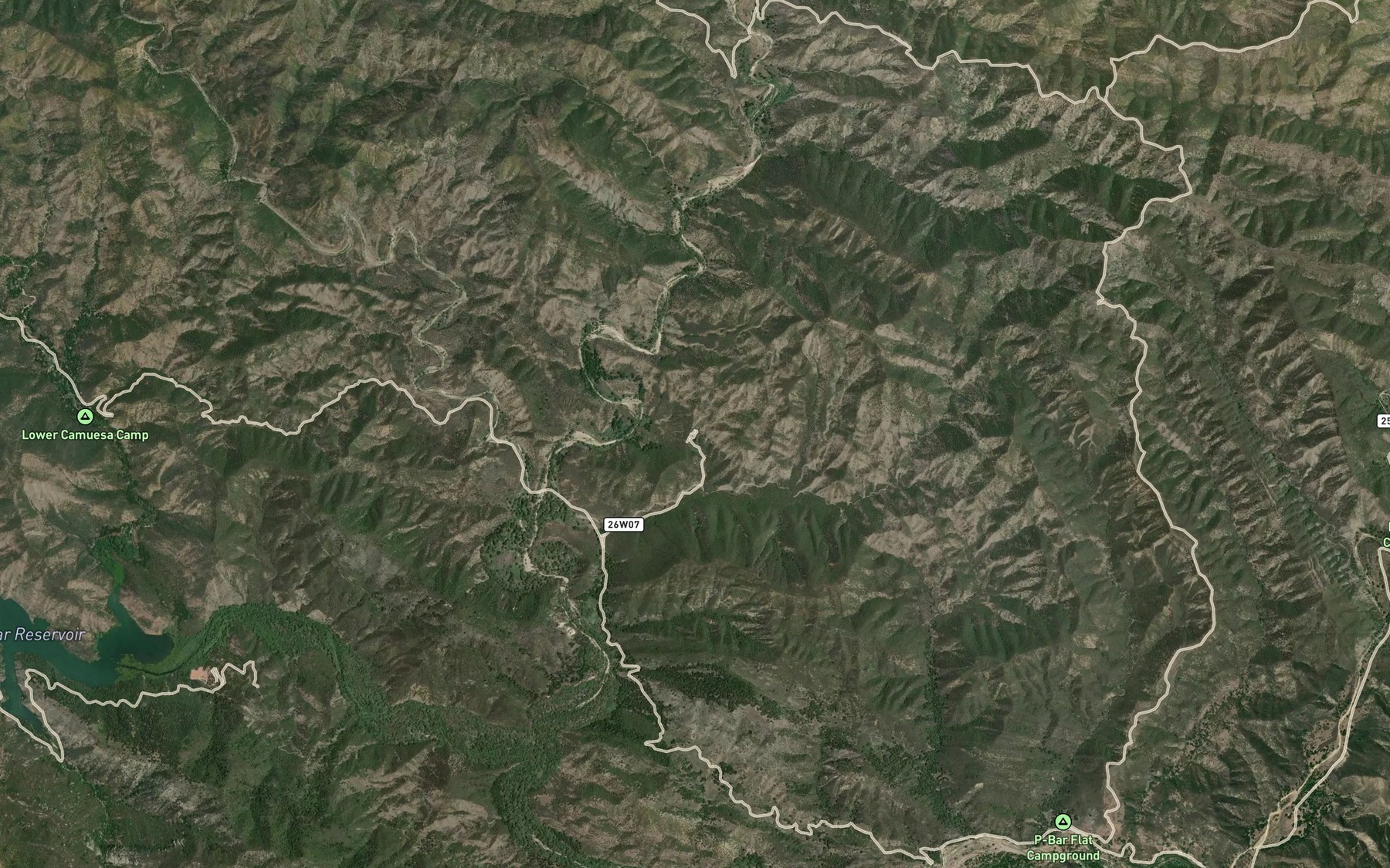 Satellite map of the Little Caliente Spring