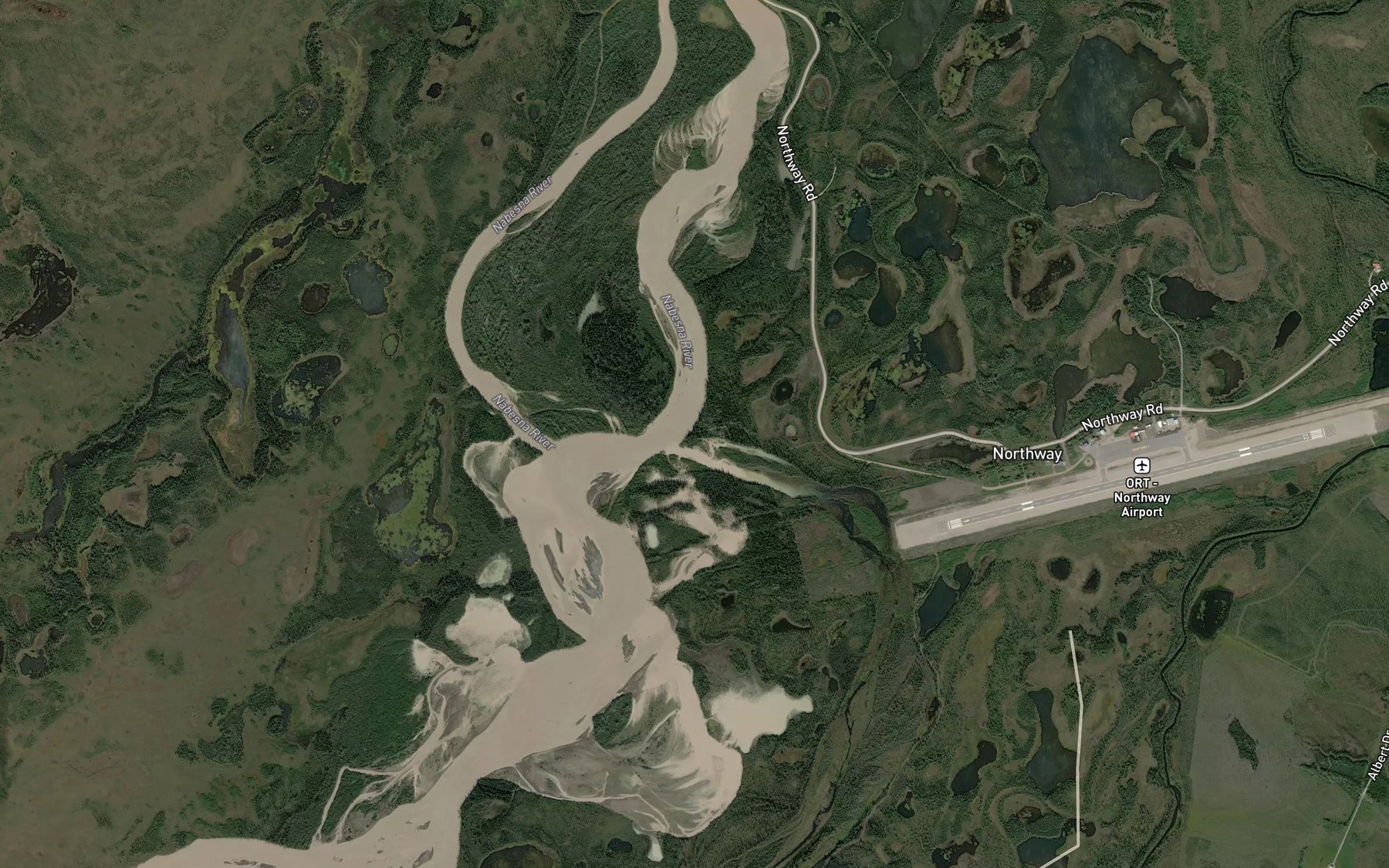 Satellite map of the Nabesna Slough