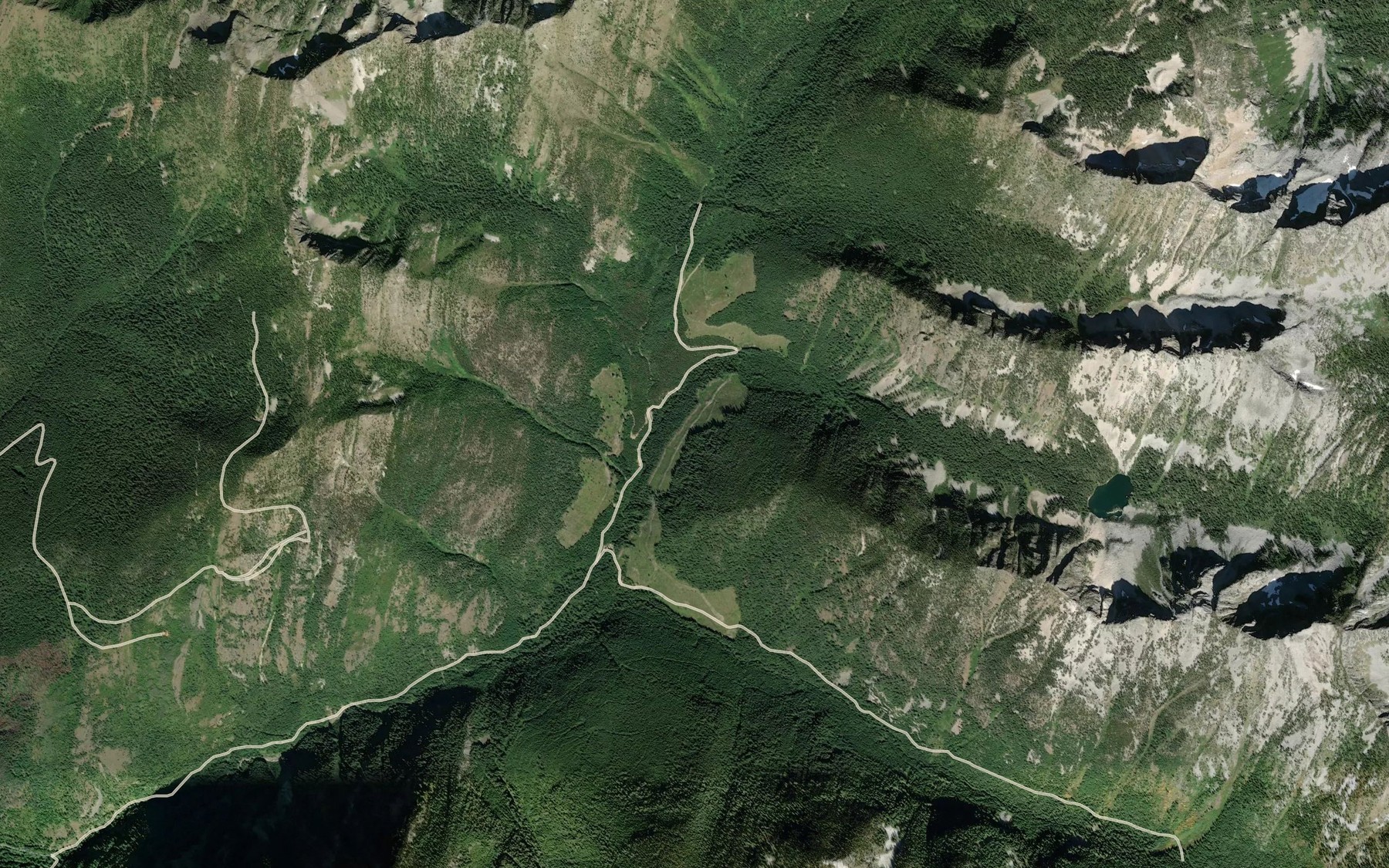 Satellite map of the Panther Creek