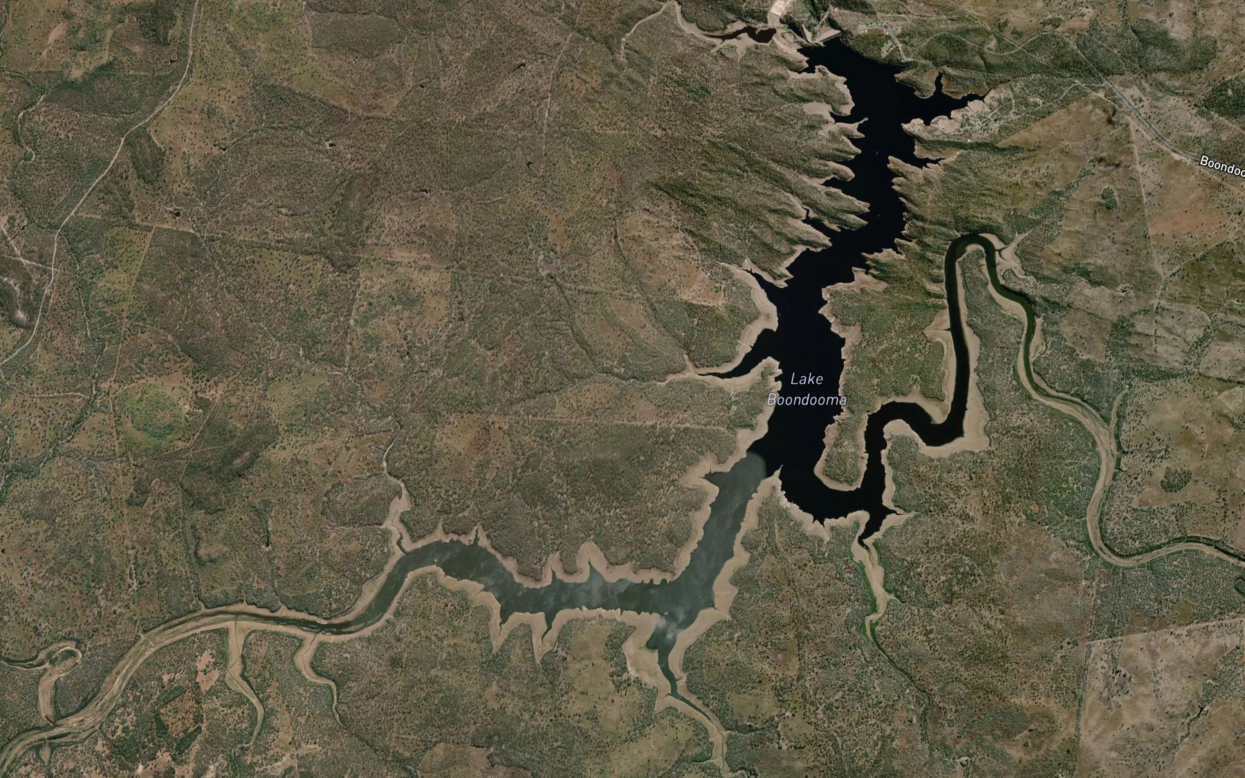 Satellite map of the Lake Boondooma