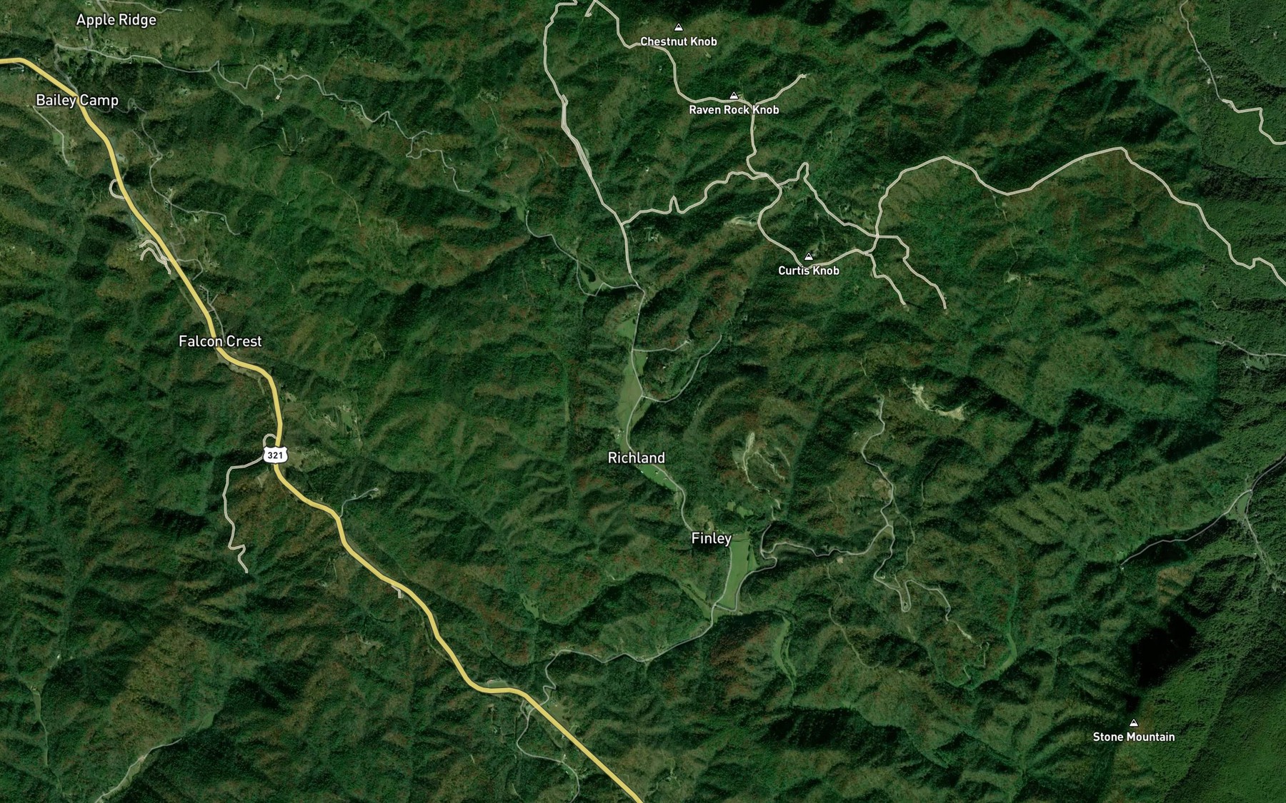 Satellite map of the Mine Branch