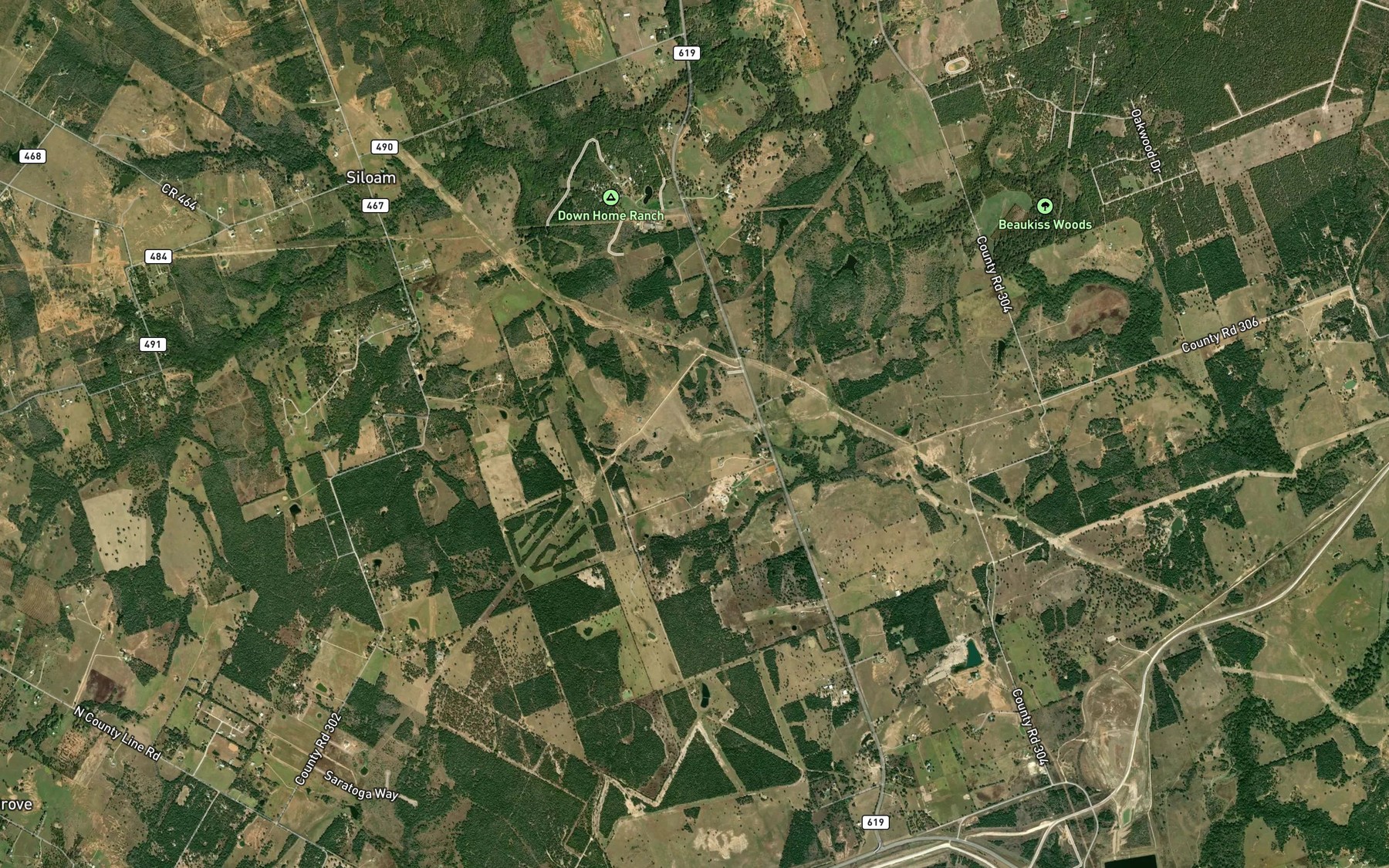Satellite map of the Lawhon Springs