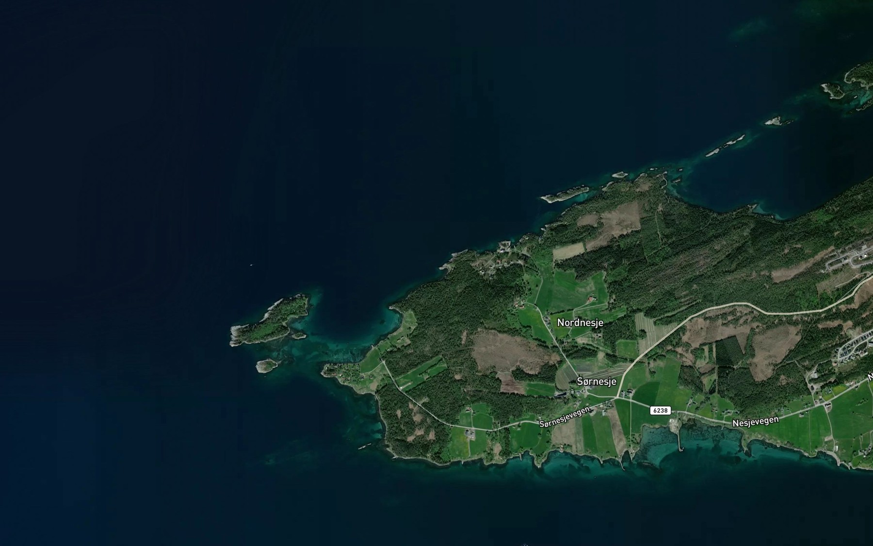Satellite map of the Tjornvika
