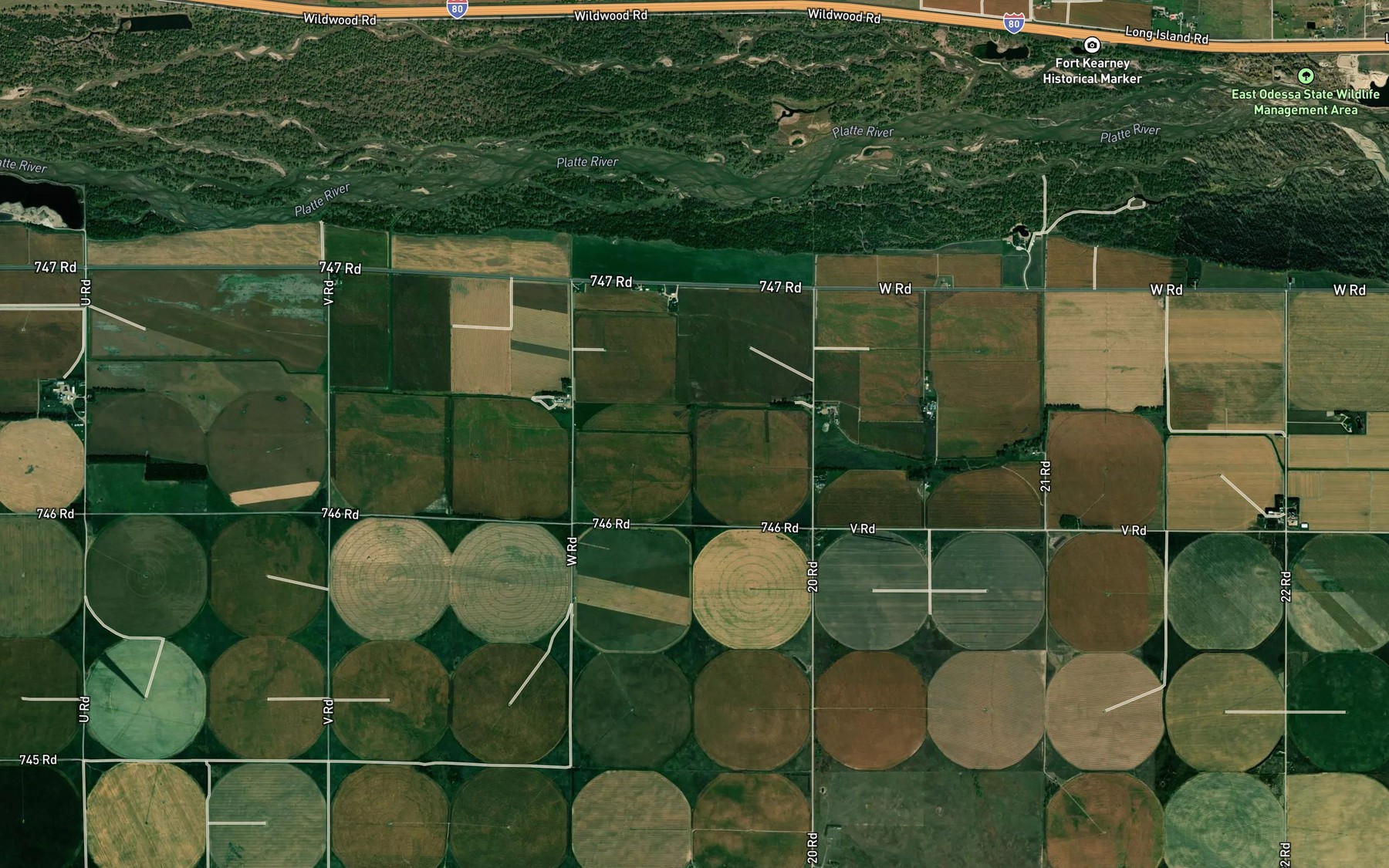 Satellite map of the Whisky Slough