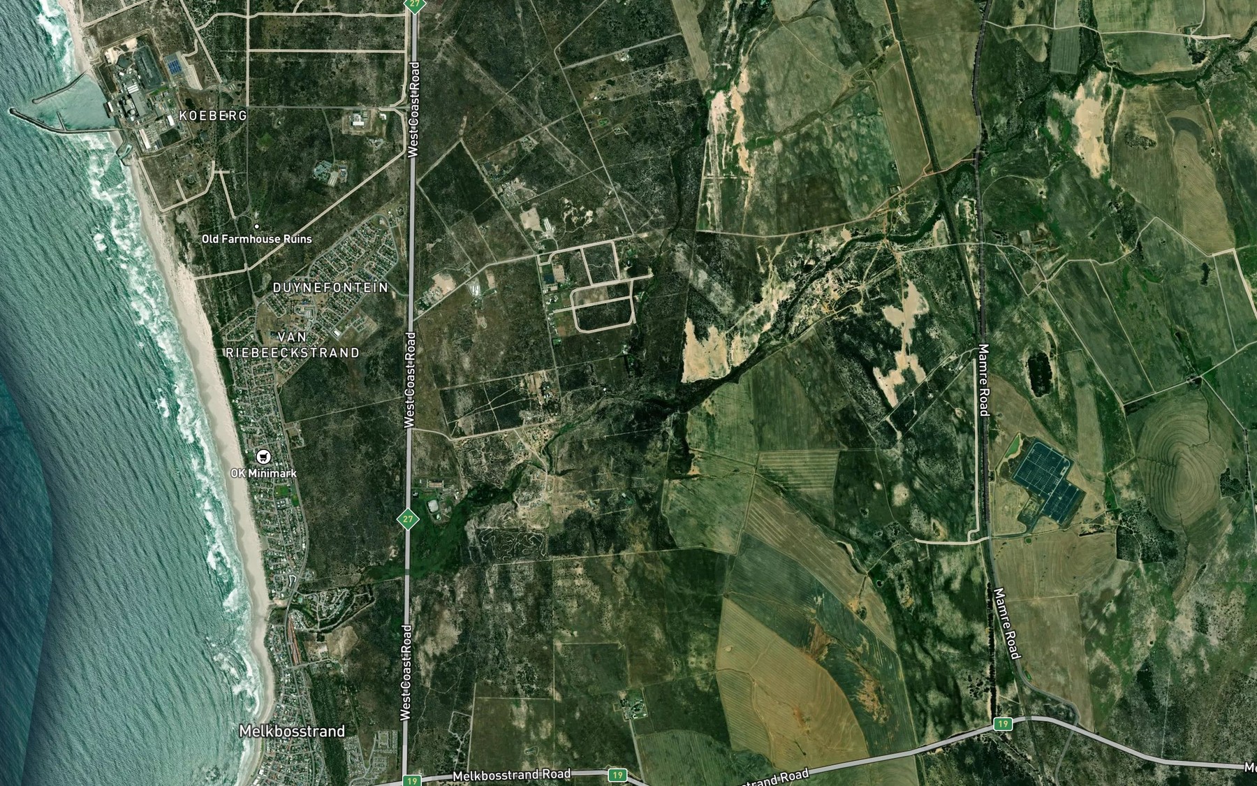 Satellite map of the Donkergatrivier