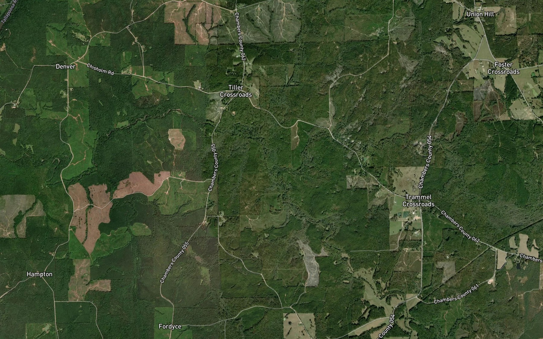 Satellite map of the Allen Creek
