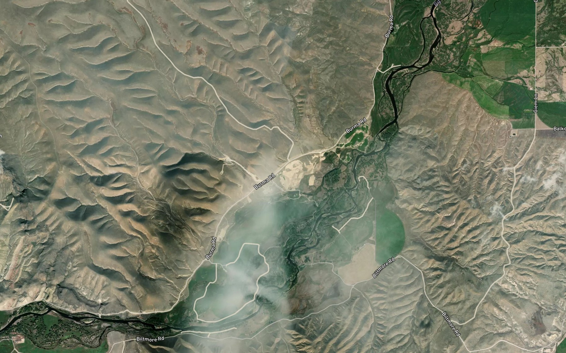 Satellite map of the Larson-Narancich Ditch