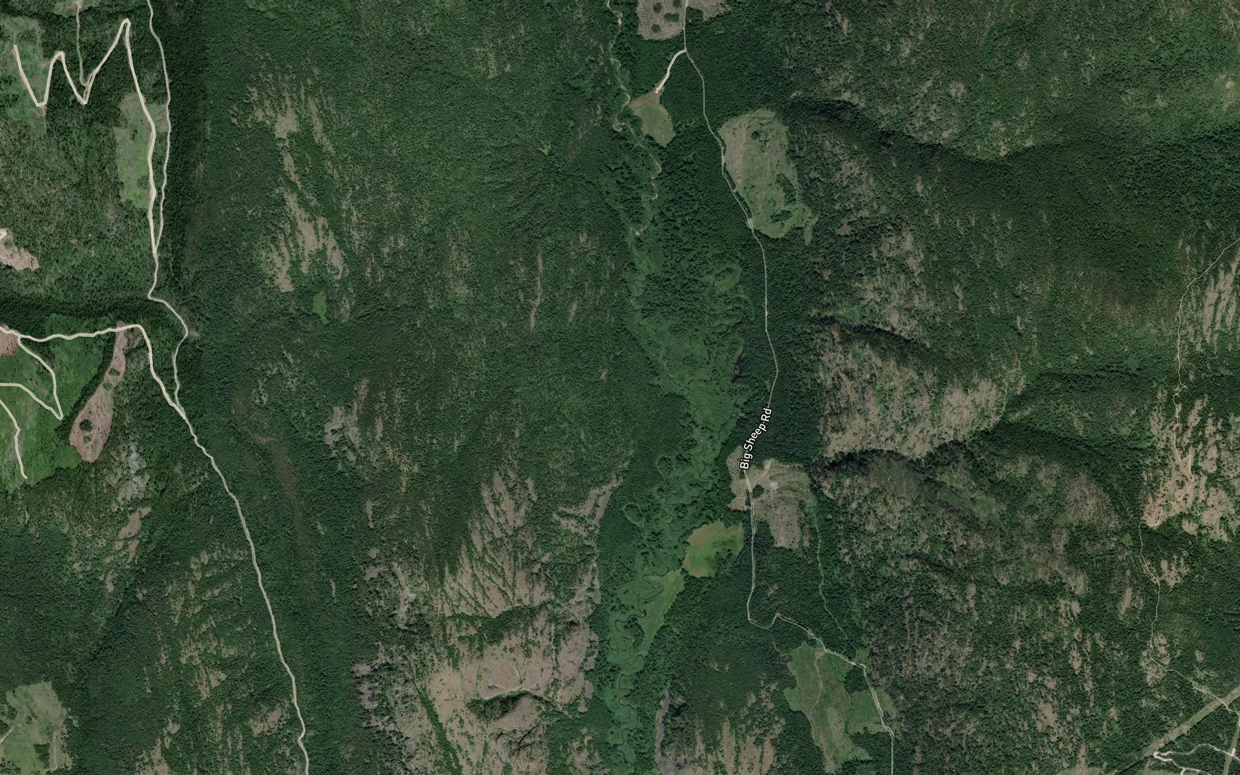 Satellite map of the Cranston Creek