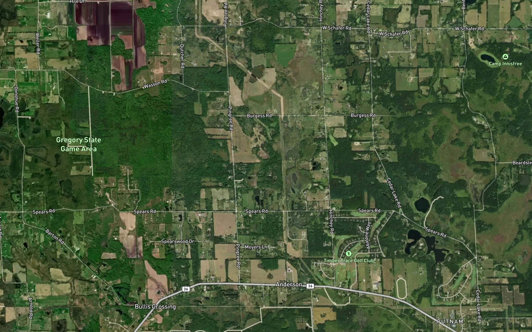 Satellite map of the County Ditch Number Seven