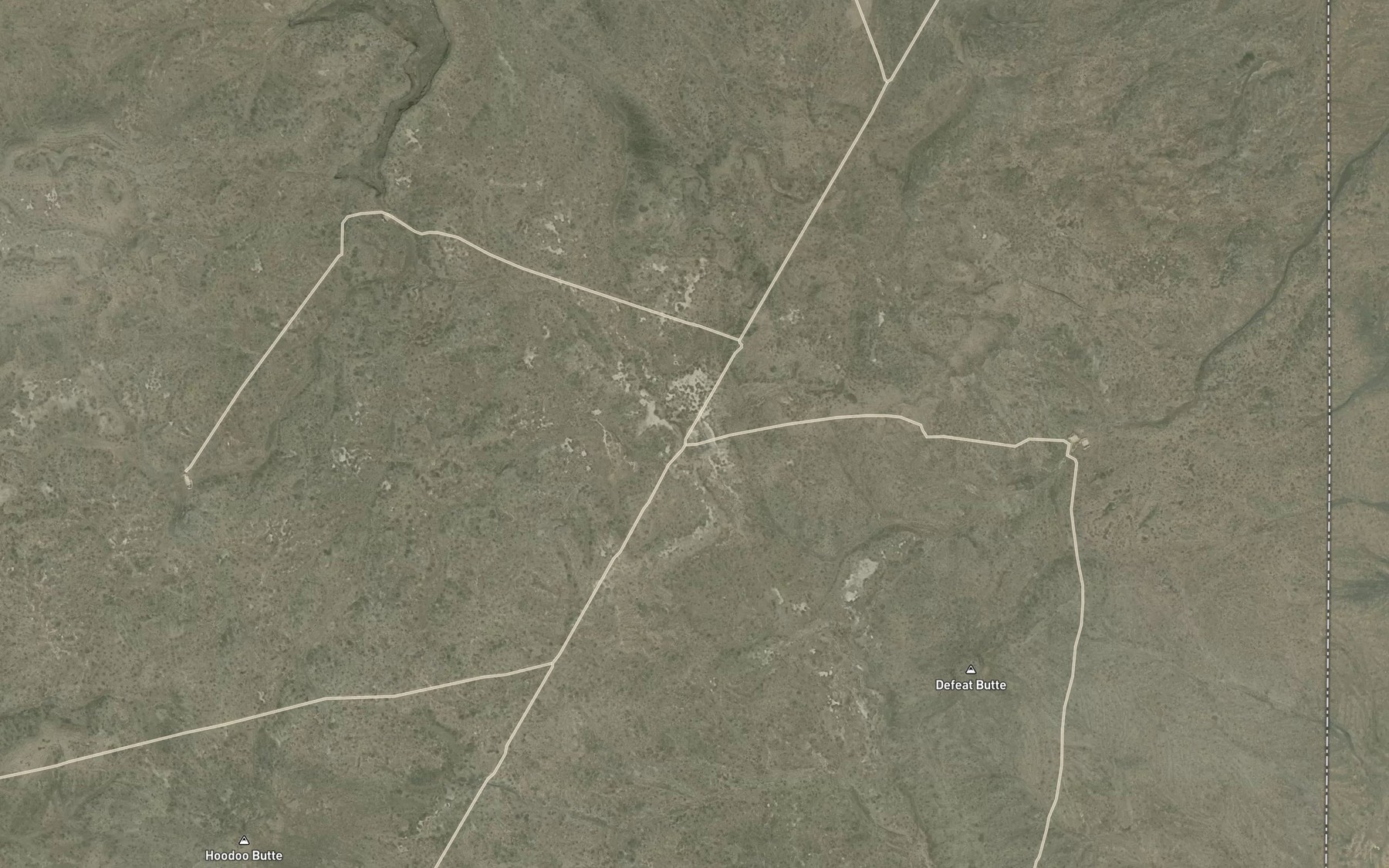 Satellite map of the Defeat Lake Reservoir
