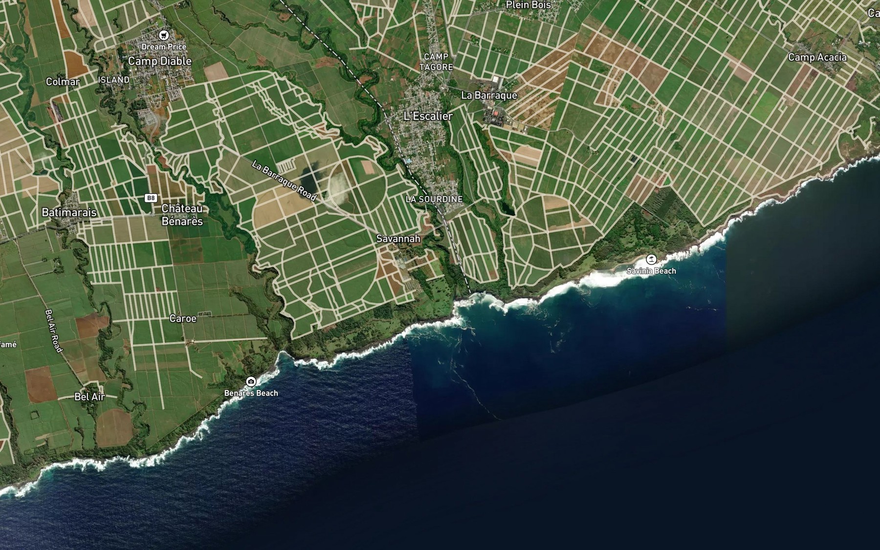 Satellite map of the River Tabac