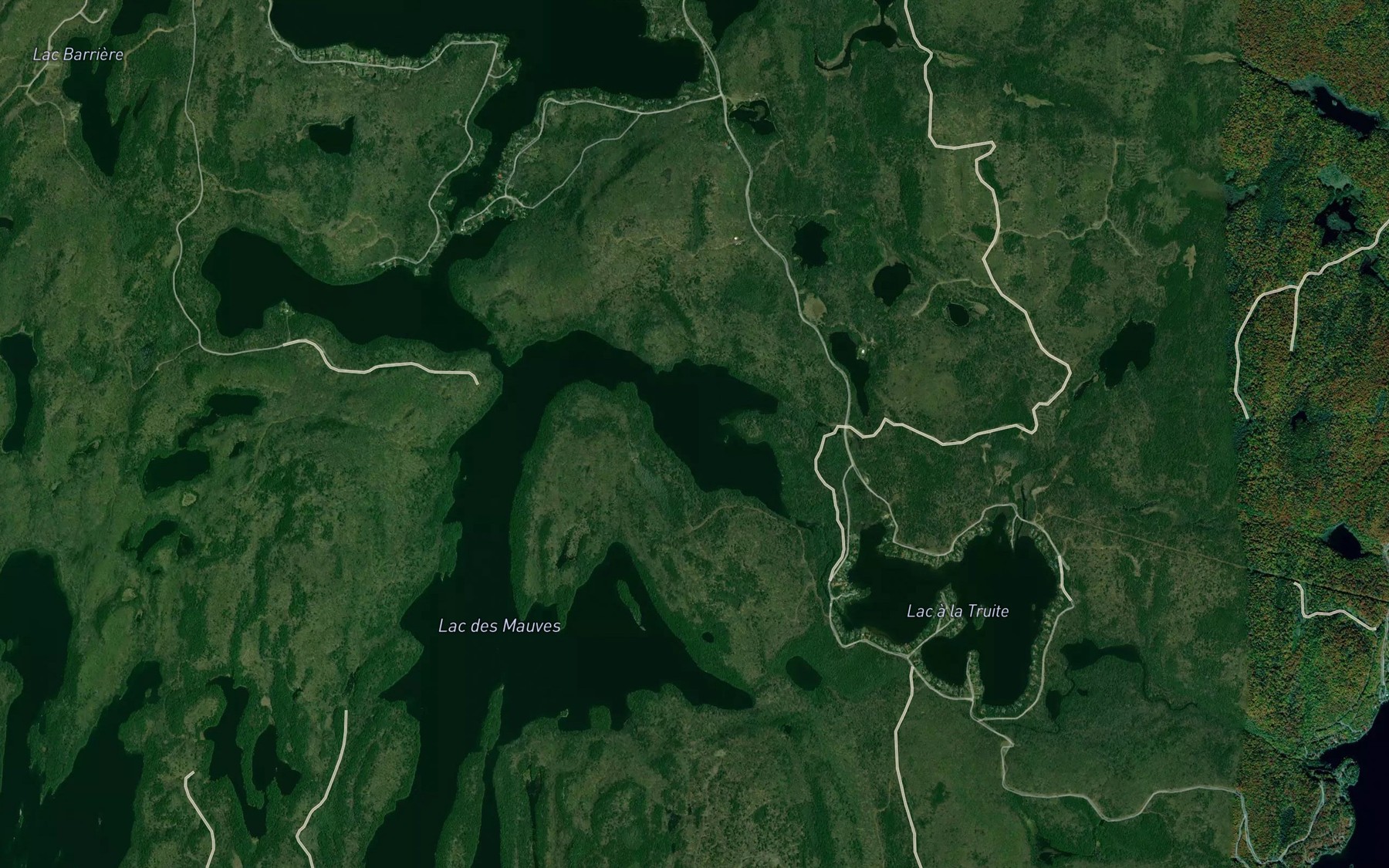 Satellite map of the Baie du Lac a la Truite
