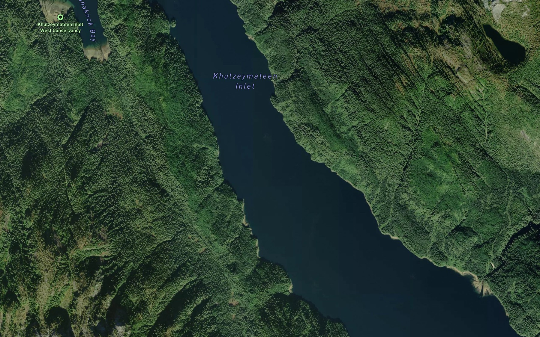 Satellite map of the Khutzeymateen Inlet