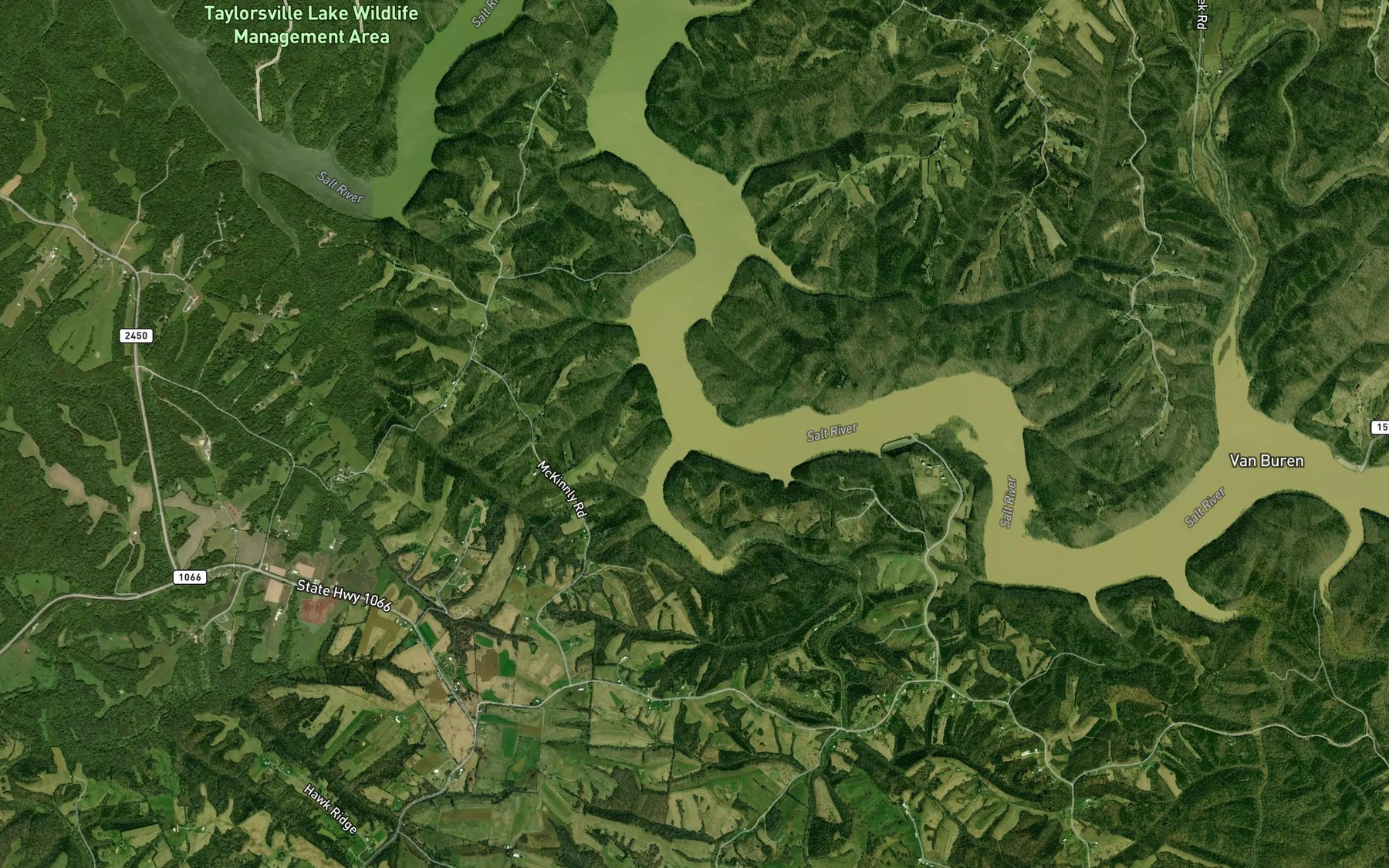 Satellite map of the Timber Creek