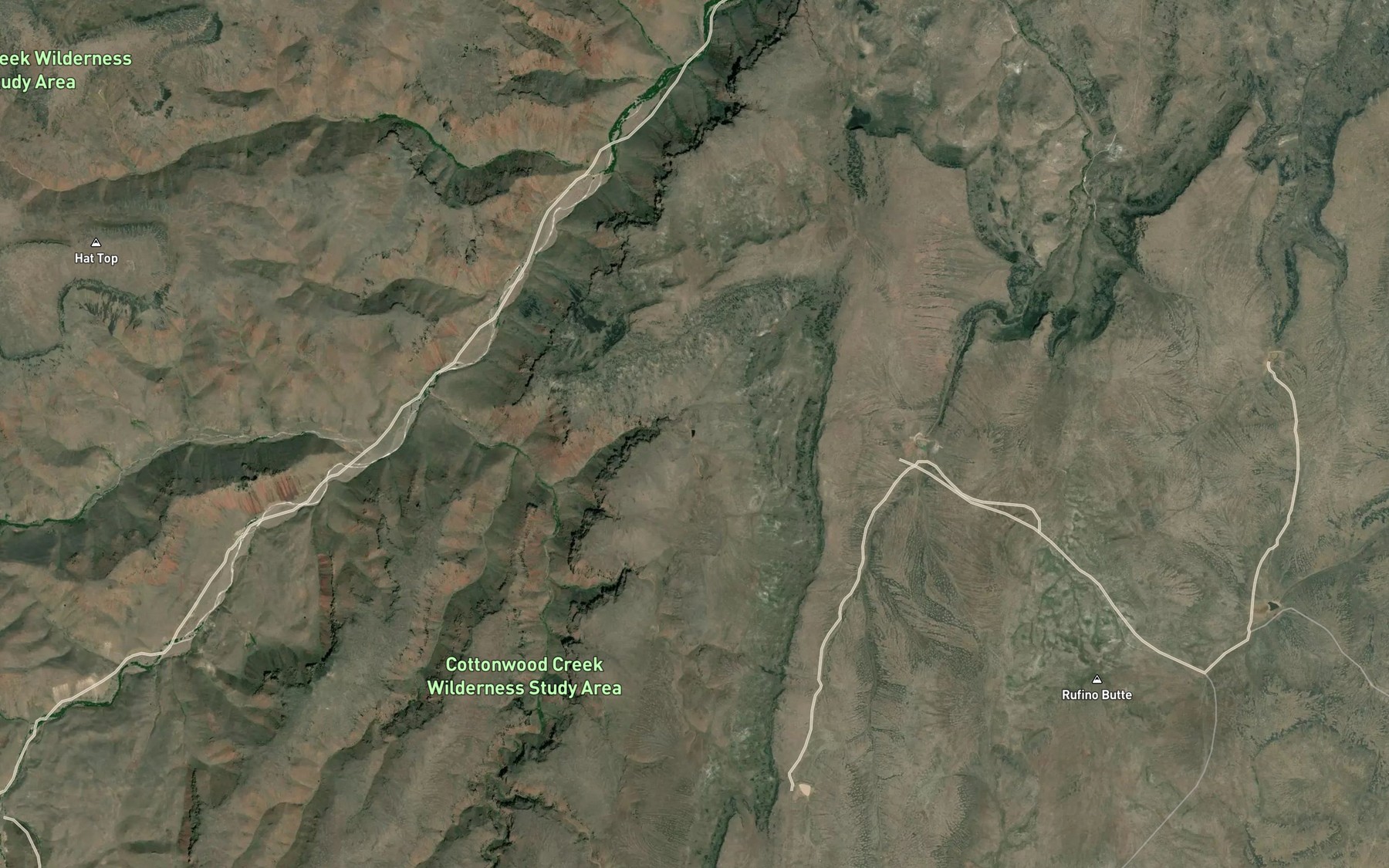 Satellite map of the Middle Rim Reservoir