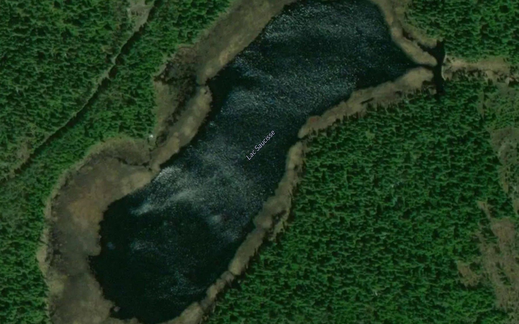 Satellite map of the Lac Saucisse