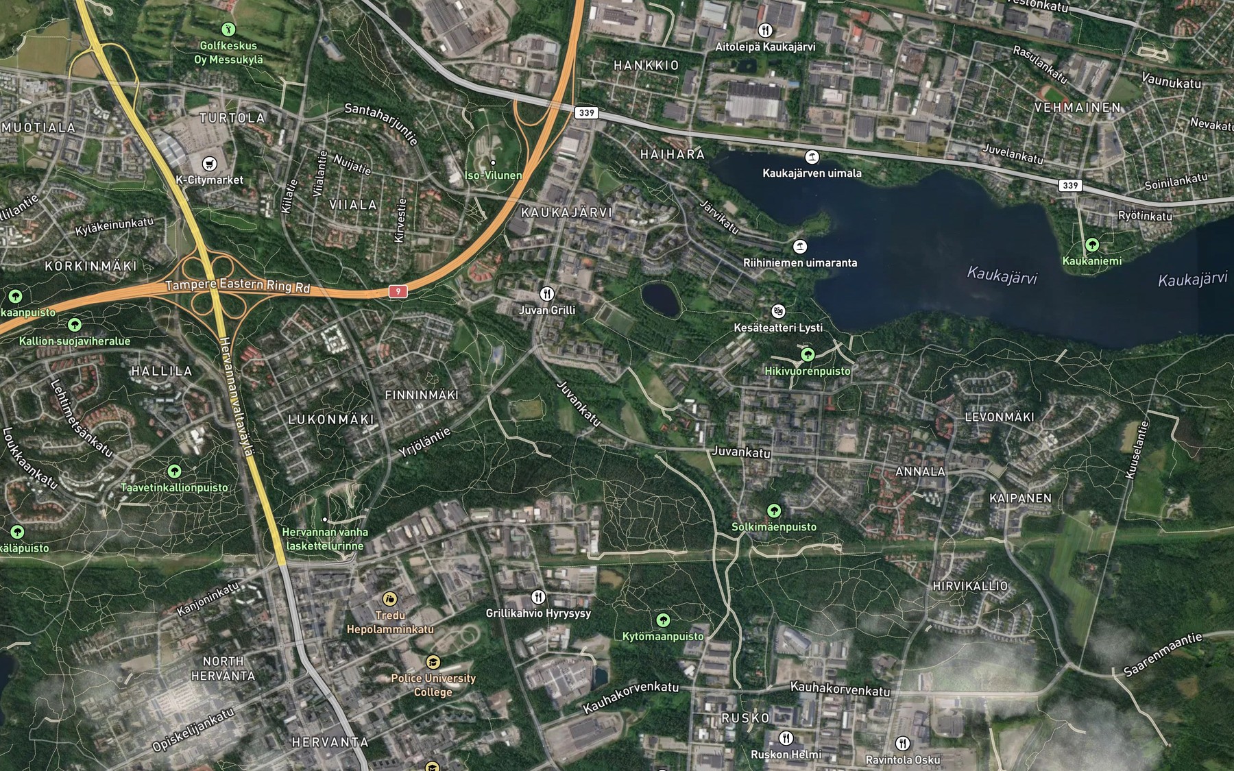 Satellite map of the Houkanoja