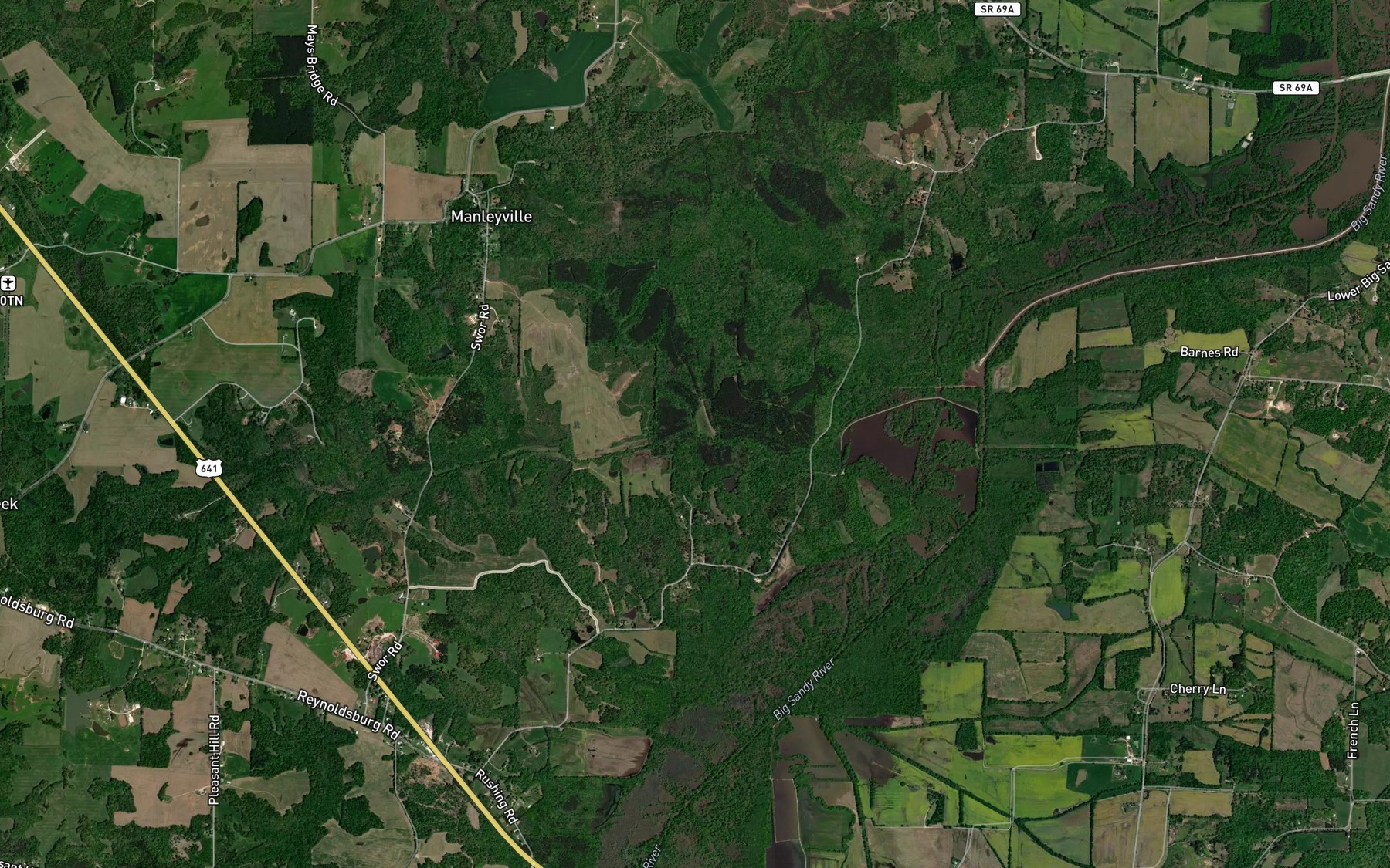 Satellite map of the Woodson Branch