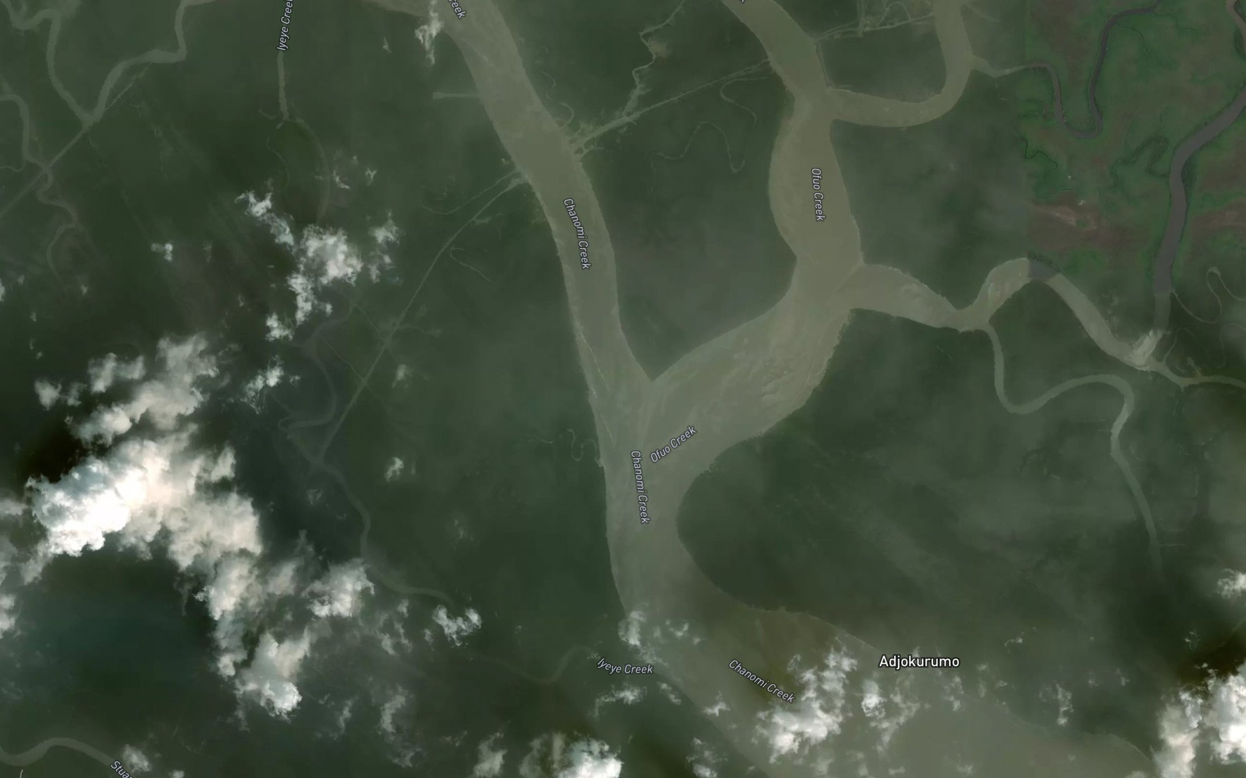 Satellite map of the Chanomi Creek
