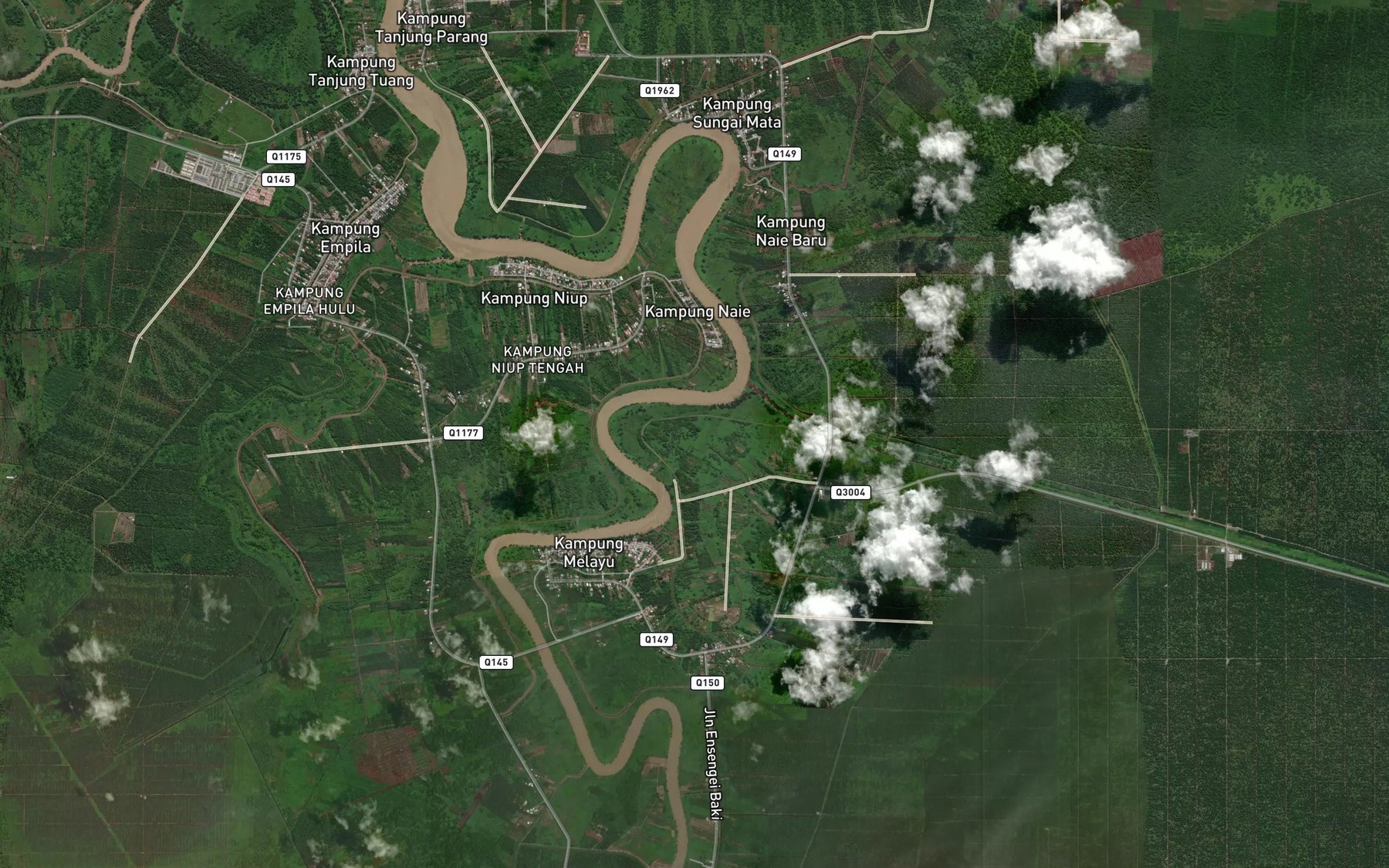 Satellite map of the Sungai Bandang
