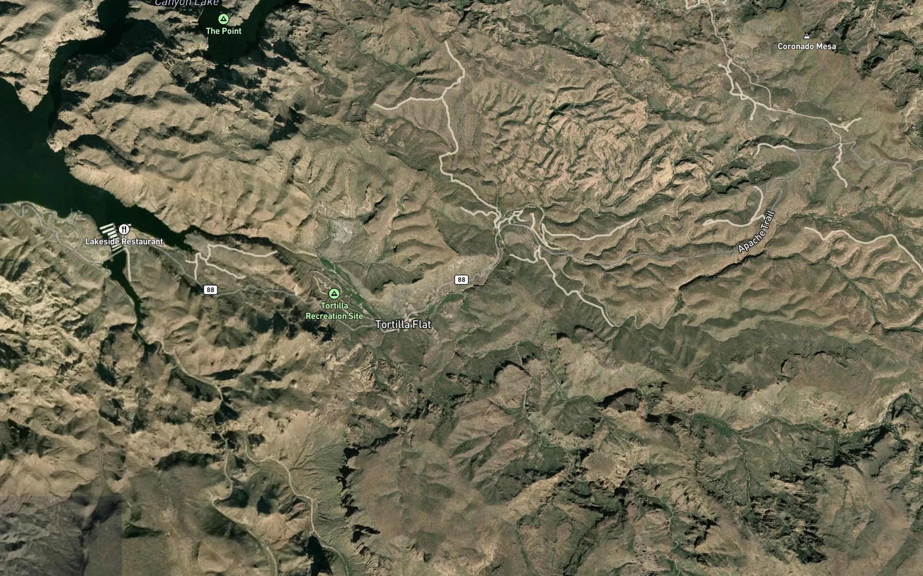 Satellite map of the Mesquite Creek