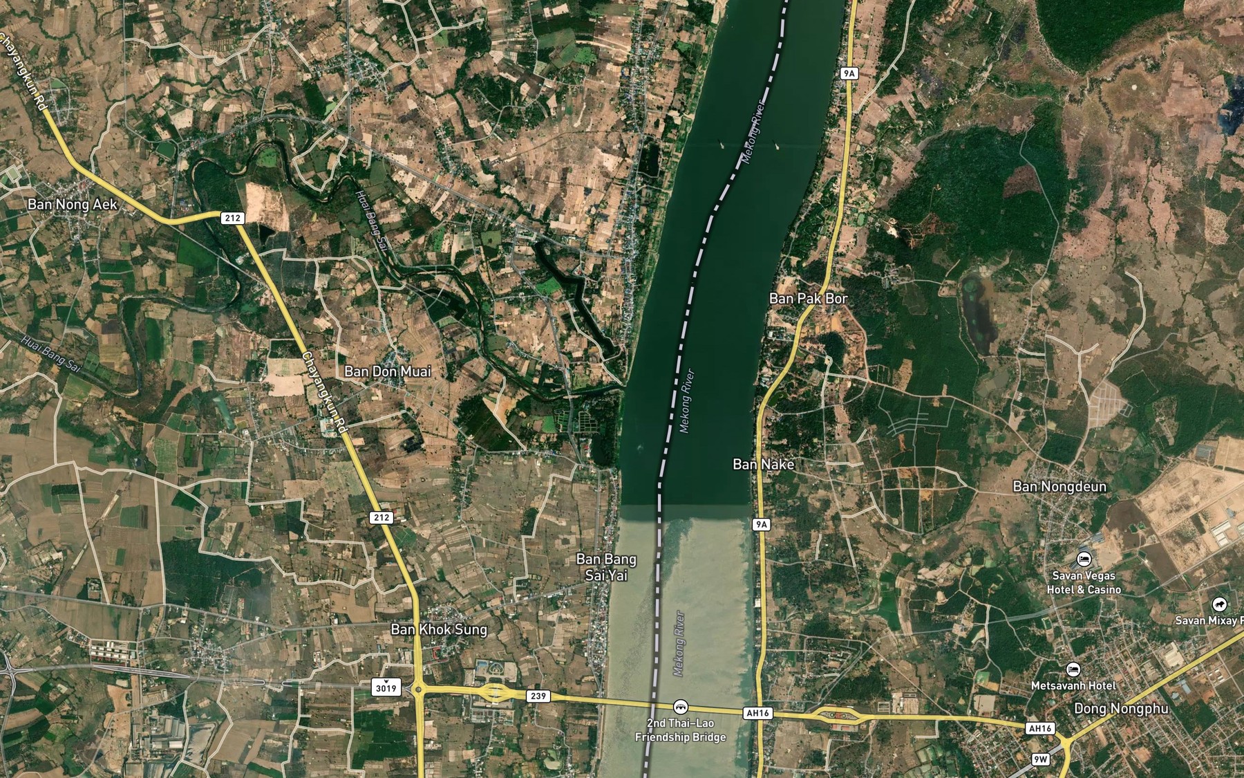 Satellite map of the Huai Bang Sai