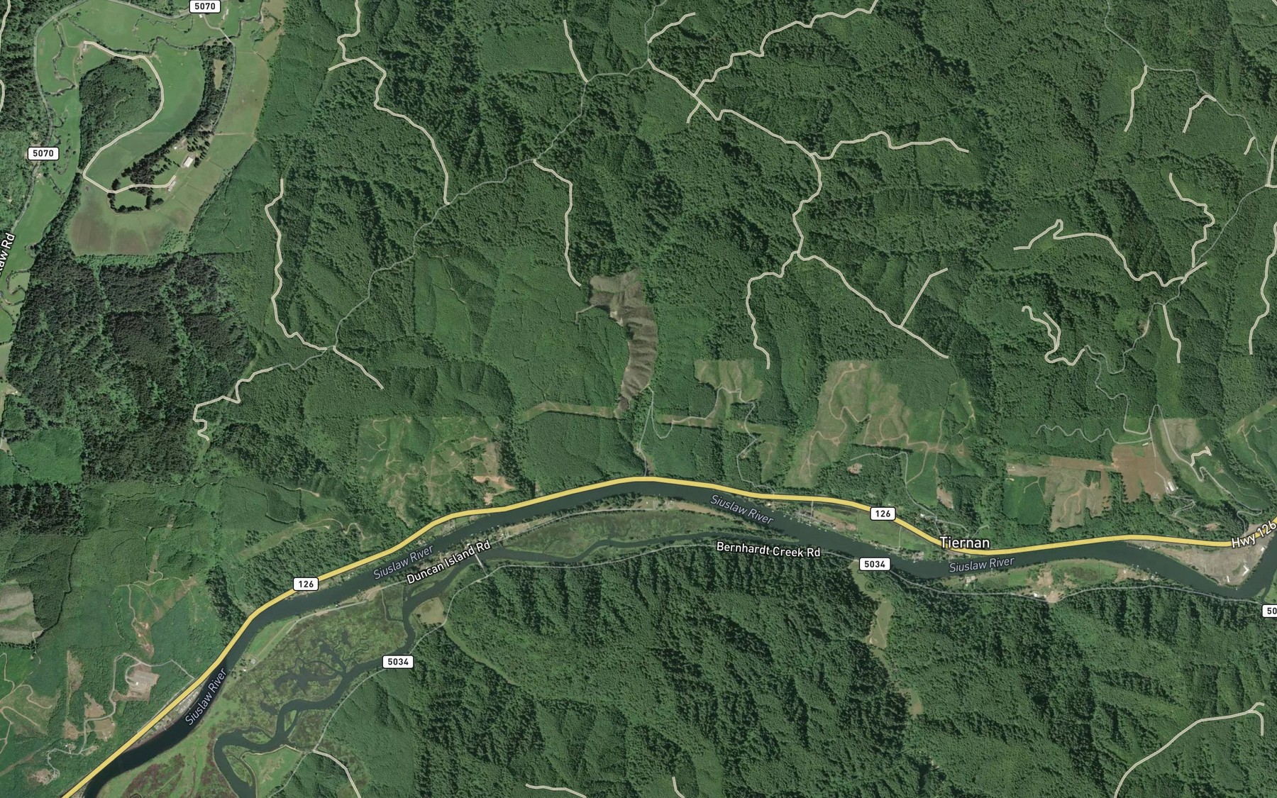 Satellite map of the Whiskey Creek