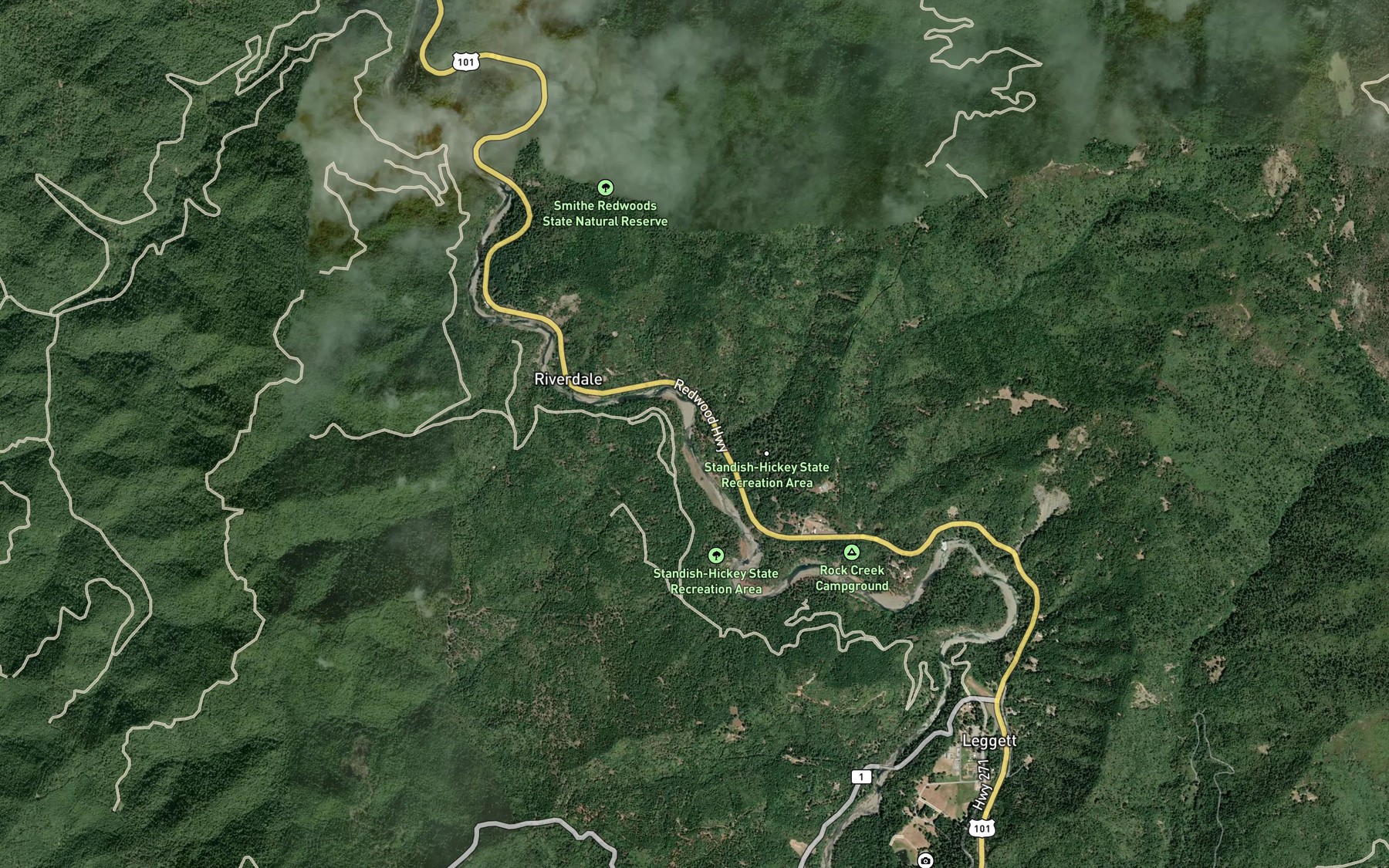 Satellite map of the Garden Creek