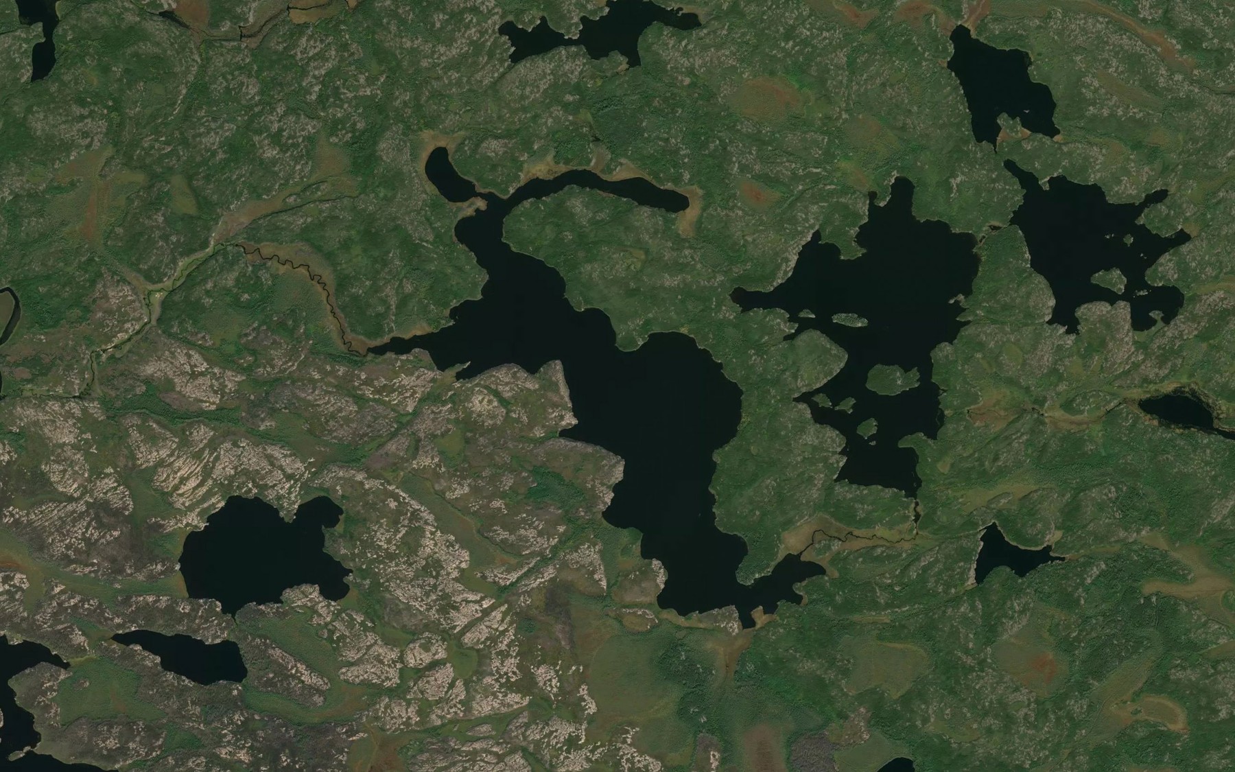Satellite map of the Kamakeeweesawachi Lake