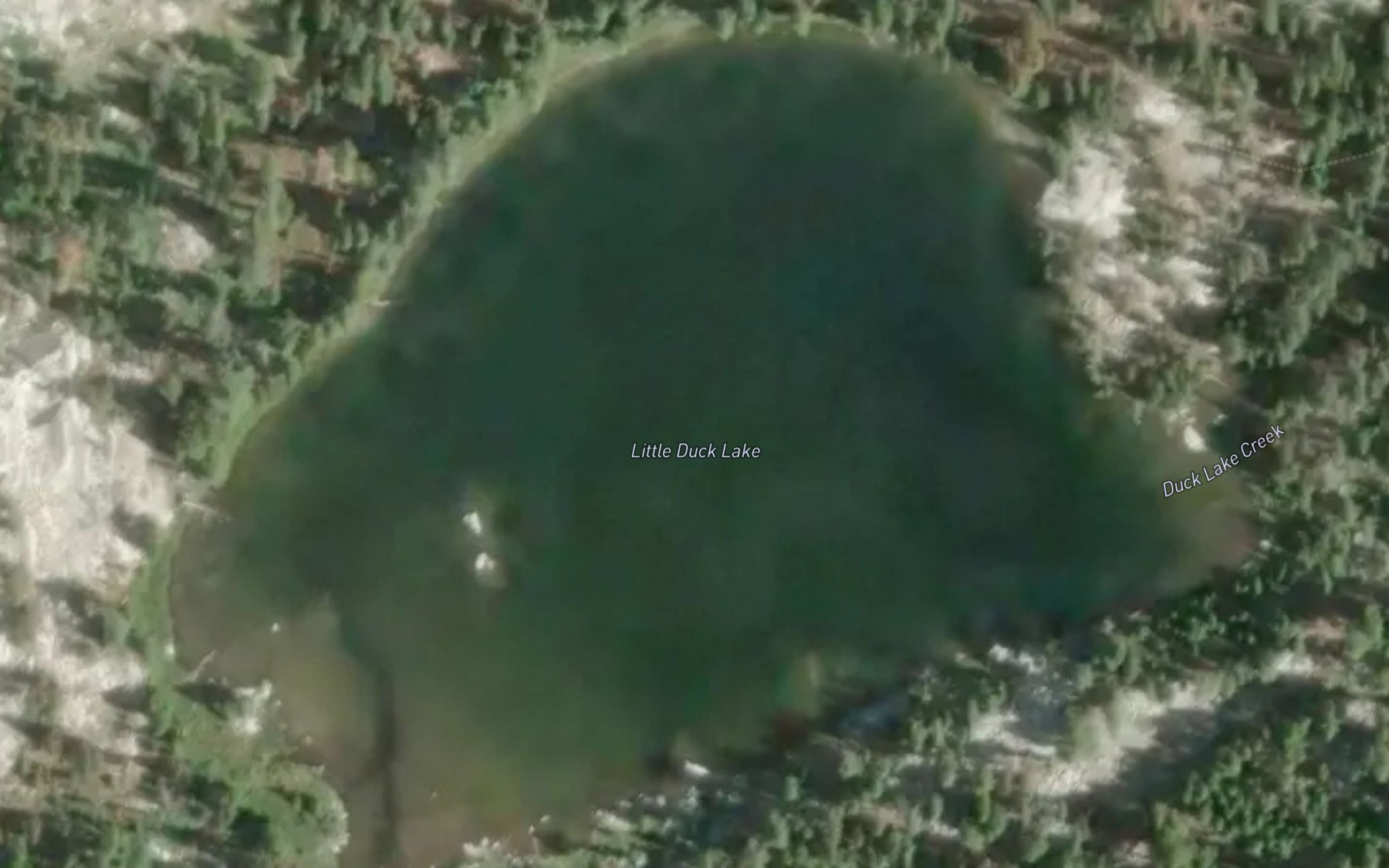 Satellite map of the Little Duck Lake