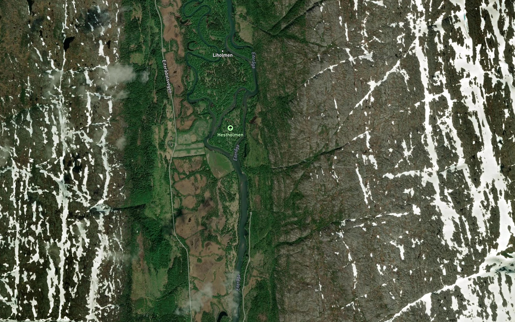 Satellite map of the Seterasen