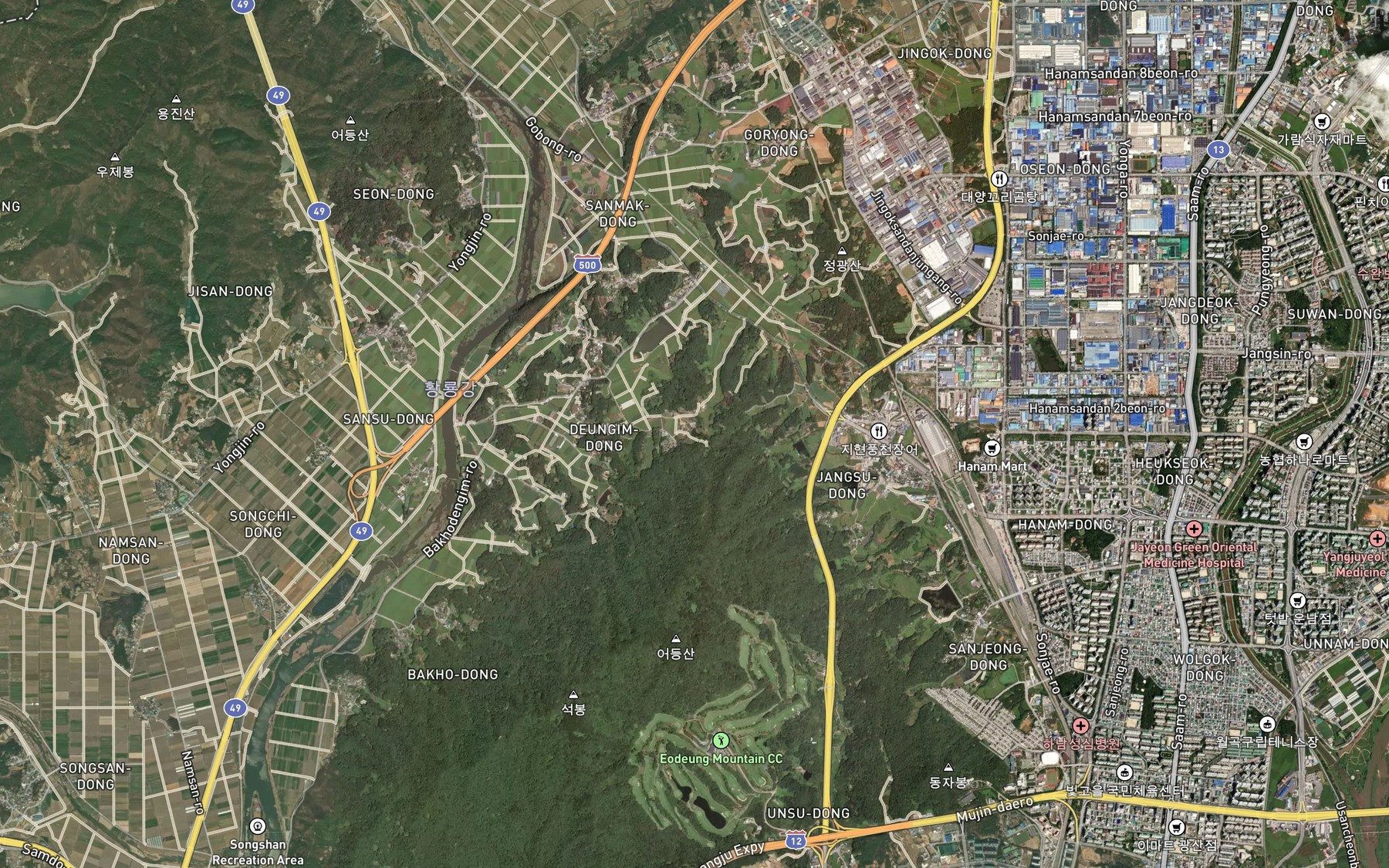 Satellite map of the Banghyeje