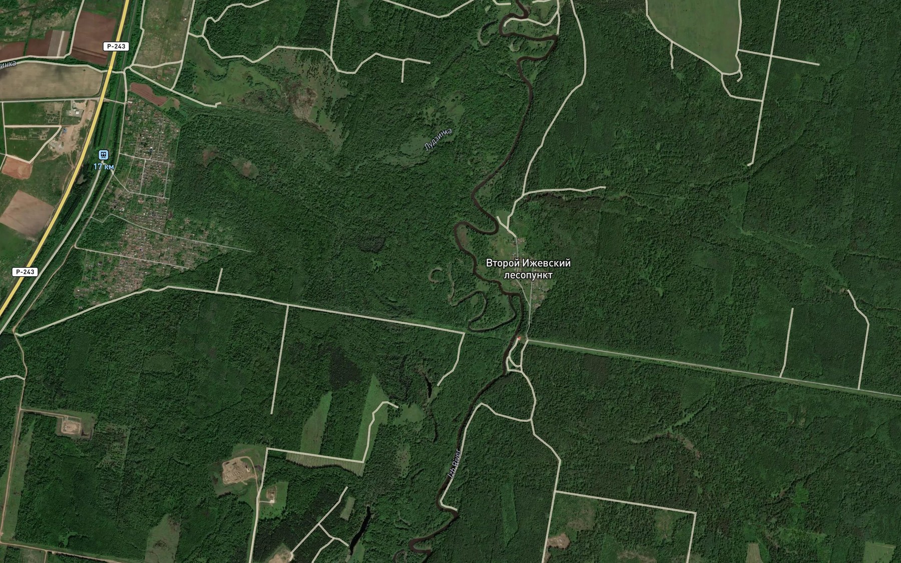 Satellite map of the Ludzinka