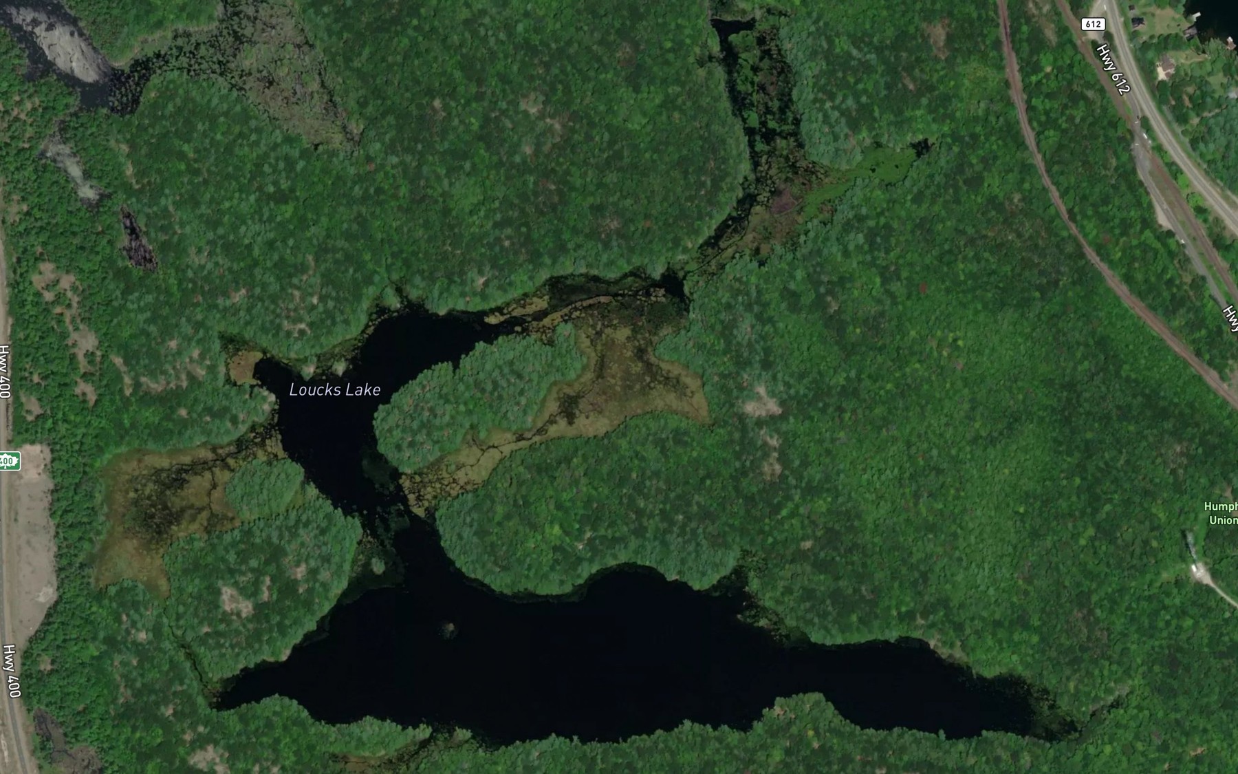 Satellite map of the Loucks Lake