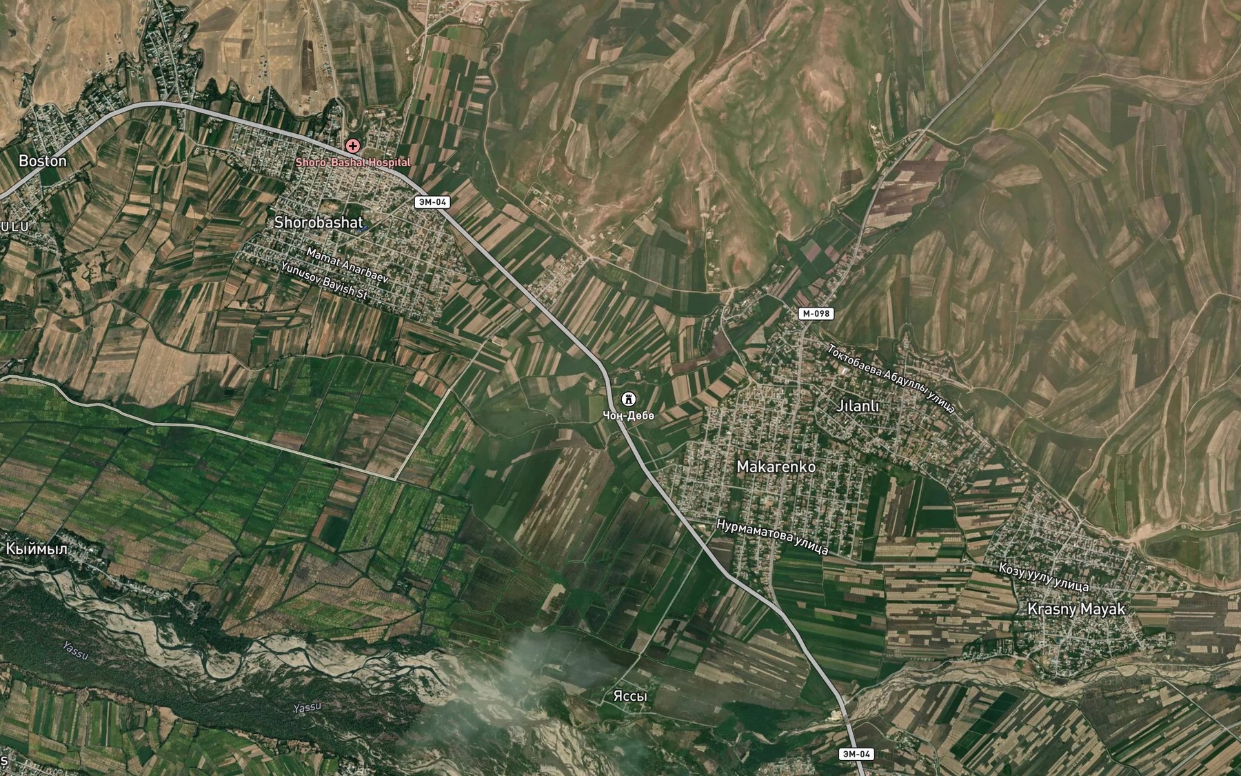 Satellite map of the Dzhilandy