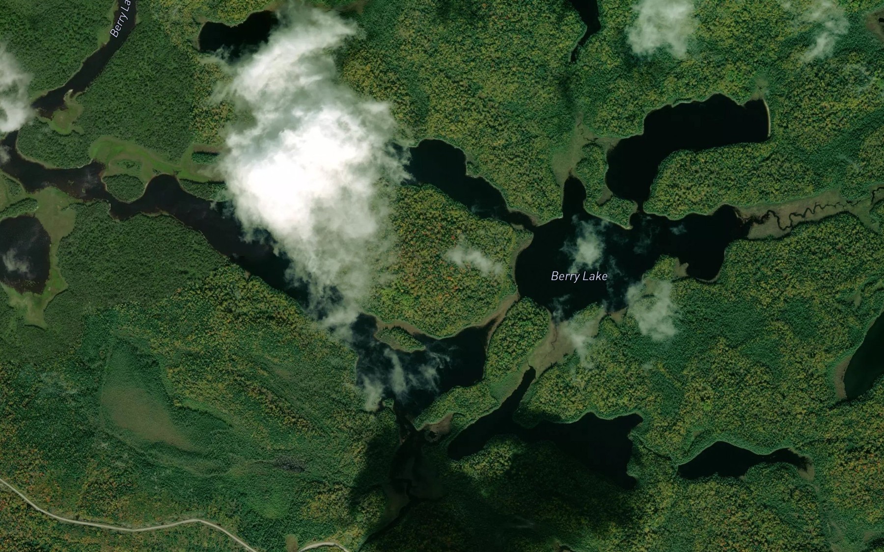 Satellite map of the Berry Lake