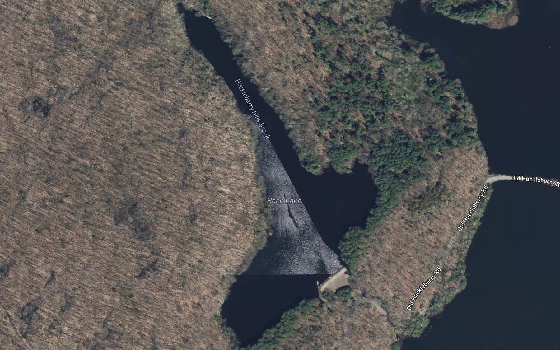 Satellite map of the Rock Lake