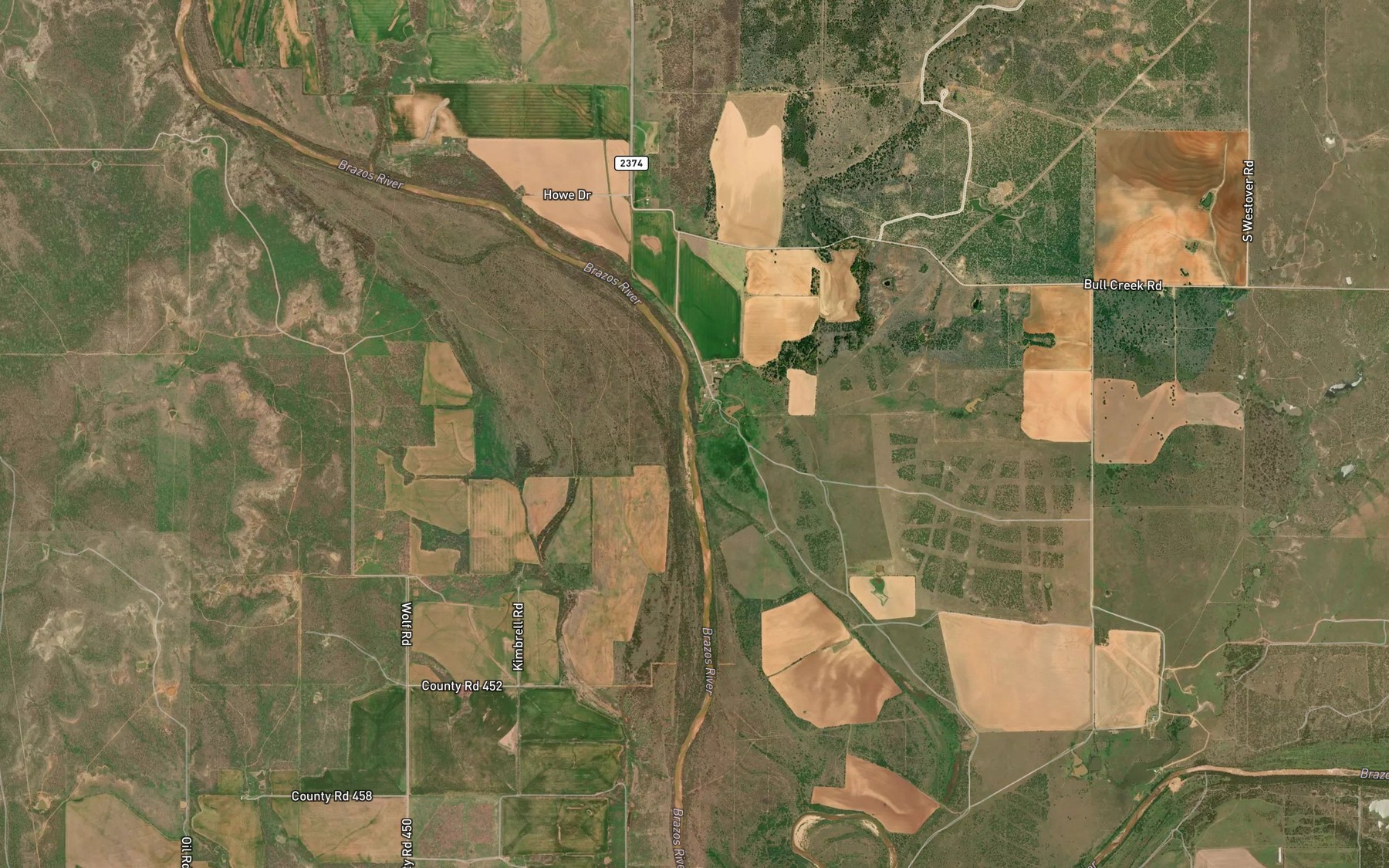 Satellite map of the Bull Creek