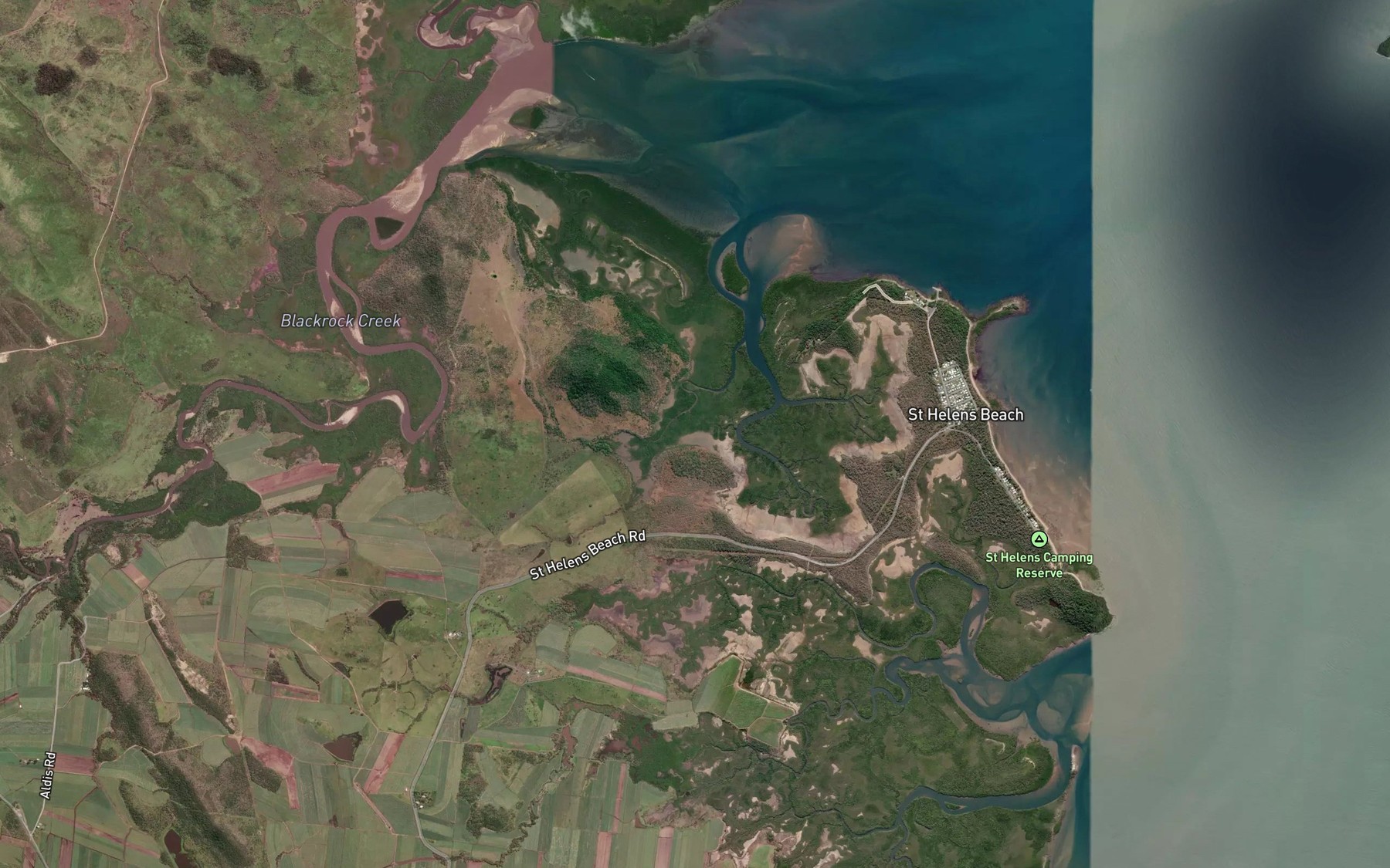 Satellite map of the Jane Creek