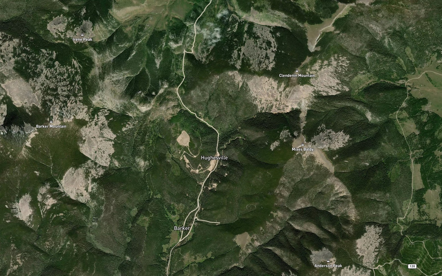 Satellite map of the Green Creek