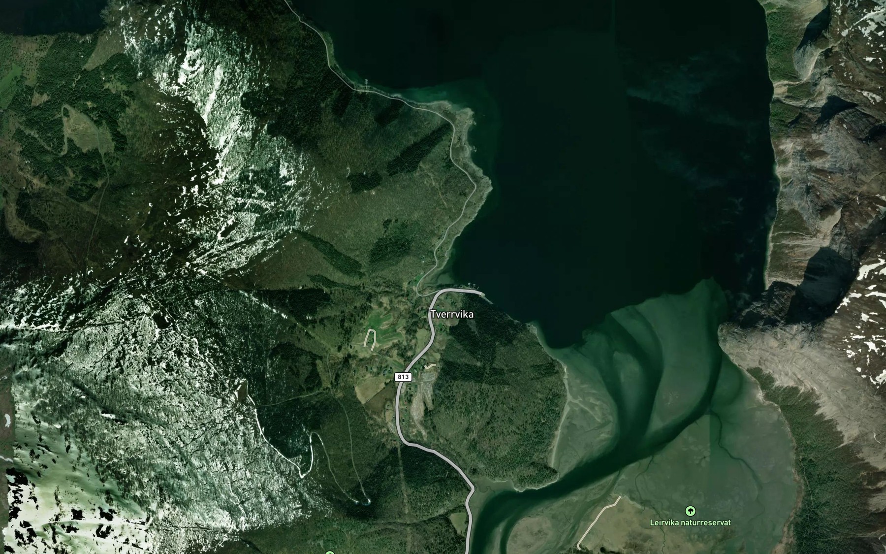 Satellite map of the Tverrvika