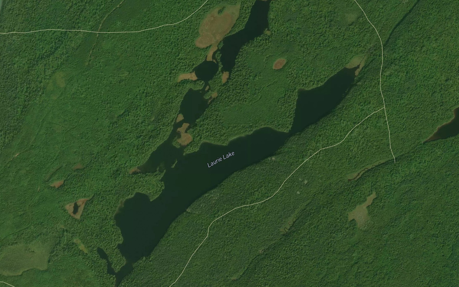 Satellite map of the Laurie Lake