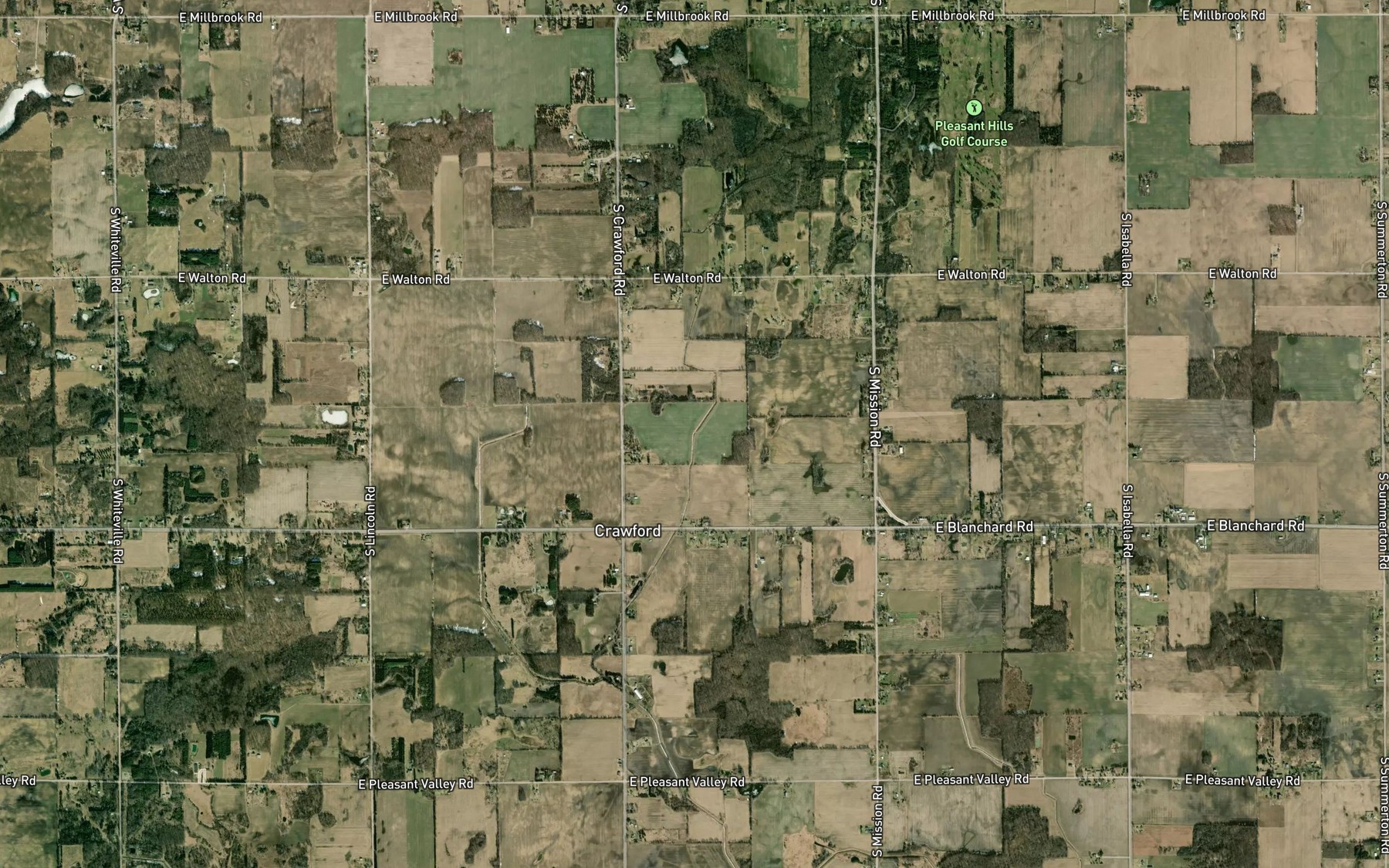 Satellite map of the Wyant Drain